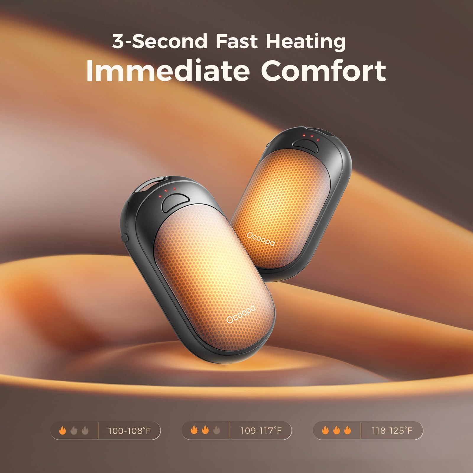 Magnetic Hand Warmers Rechargeable 2 Pack, Electric Handwarmers, Smart Heating UL Certified, 3-Settings,Portable Heater, Ultra Slim Pocket, Hunting Essentials, Gifts For Christmas Men, UT3 Lite