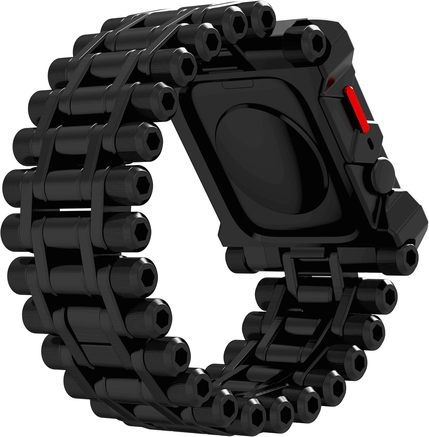 element case black ops watch band for apple watch series 78 45mm heavy duty boldly unique metal watch band w adjustable sizing links black