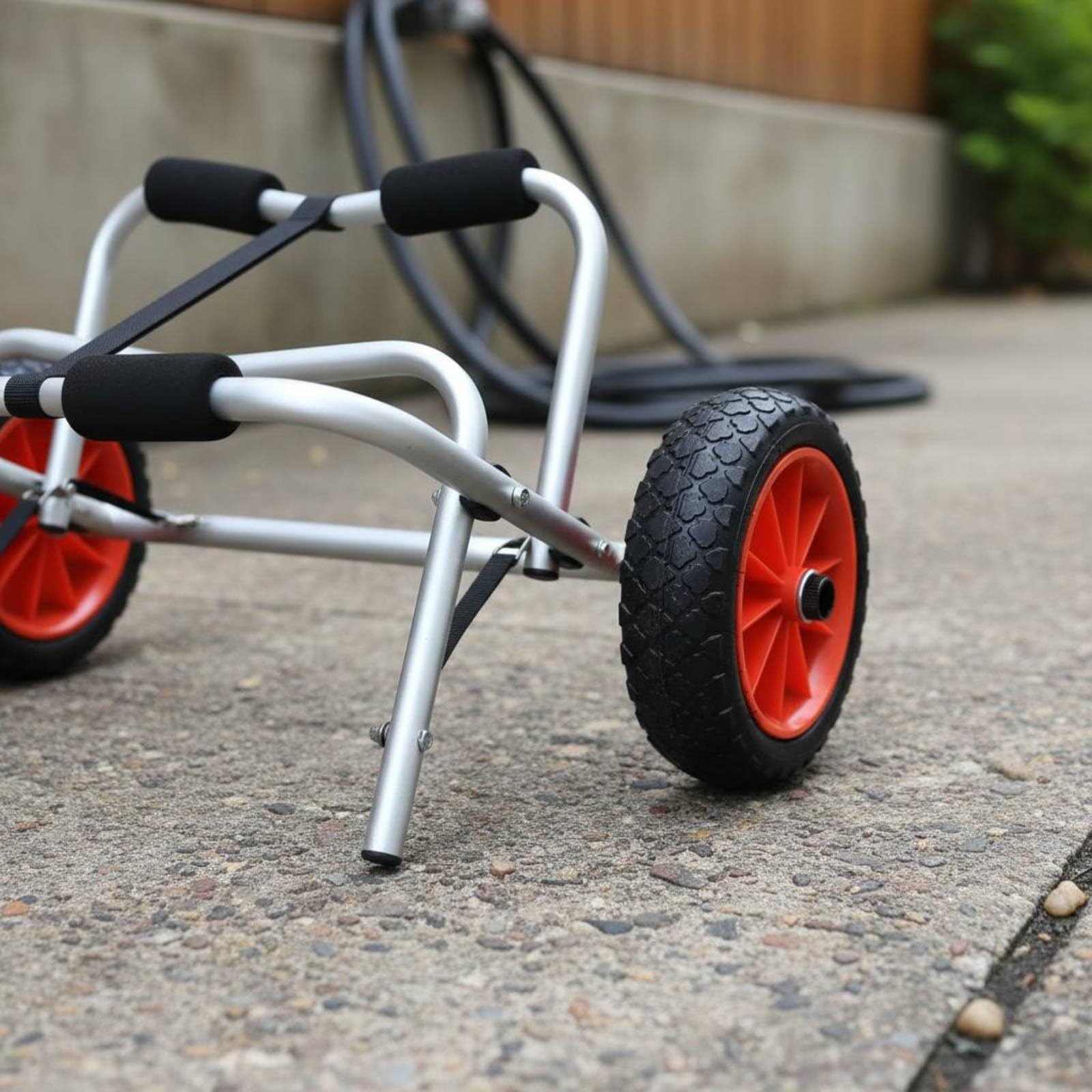 Paddle Board Wagen Bootswagen Kanutrolley Kajakwagen Transportwagen aus Aluminium Klappbar mit Kratzschutzpolster Und 28 M Einstellgurt für See, Grün S Board Anhänger