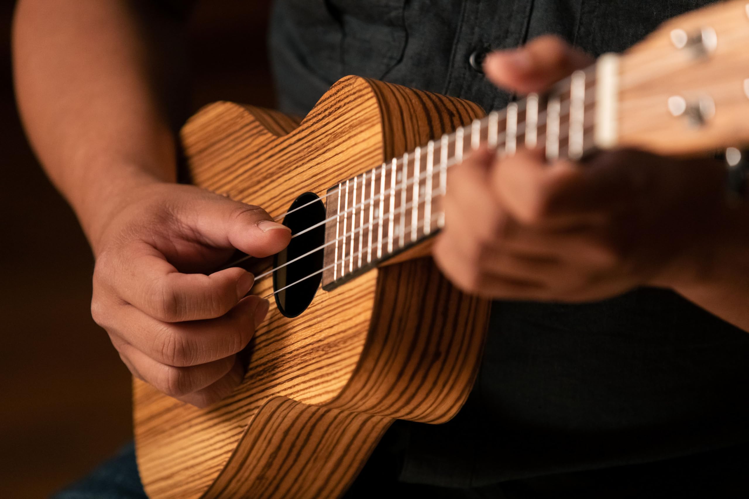 Ortega Guitars Ukulélé Concert Acoustique – Série Timber – Housse Incluse – Zebrawood, Naturel (RFU11Z)