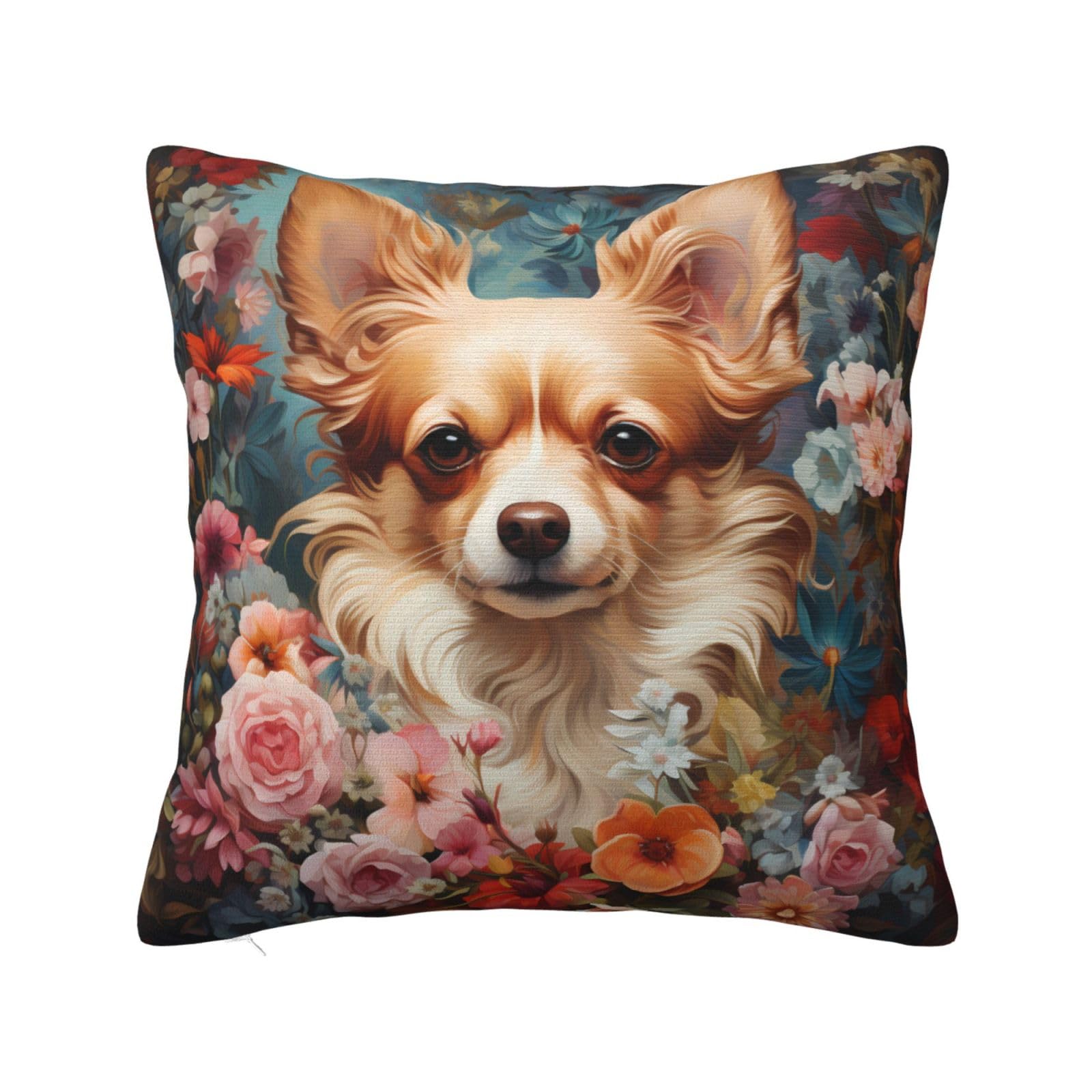 Keebik William Morris Vintage Floral Animal Dog Cushion Cover Soft Decorative Home Decor Living Room Bed Couch Car 18 x 18 Inch โ image 1