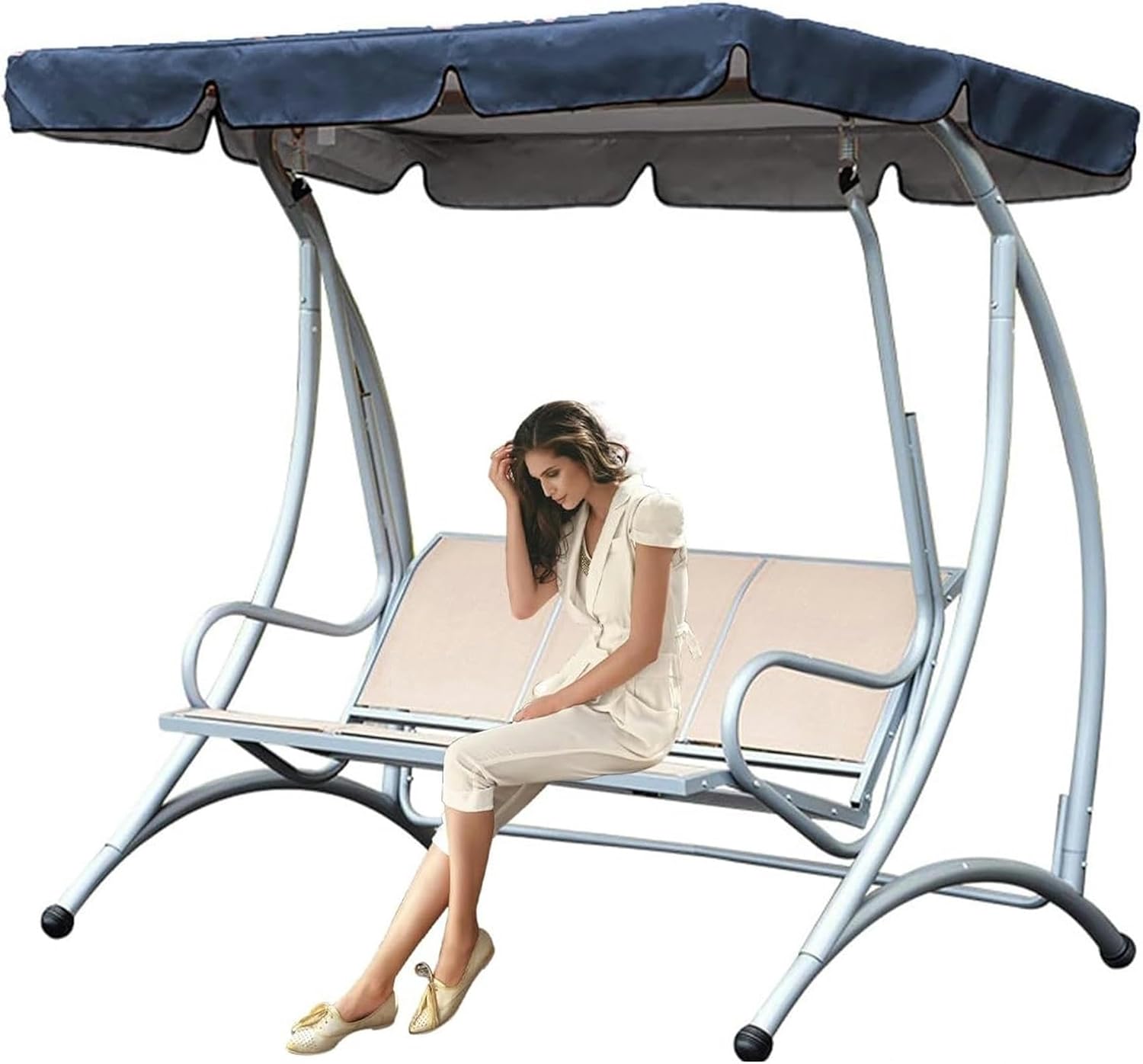 FLTRGO Porch Swing Canopy Replacement Patio Swing Cover,UV Weather Waterproof for Outdoor Garden Patio Yard Park Porch Seat Furniture(Canopy Only)