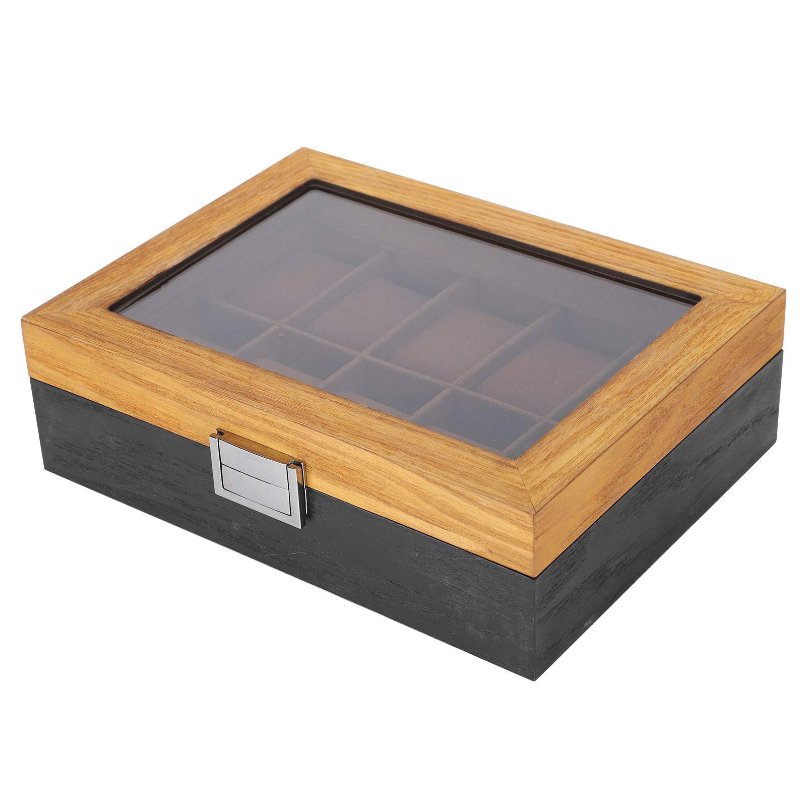 Caja de Reloj de Madera Maciza, Organizador Clásico Vintage de 10 Ranuras para Exhibición de Colección de Relojes, 10,4 X 7,8 X 3,1 Pulgadas