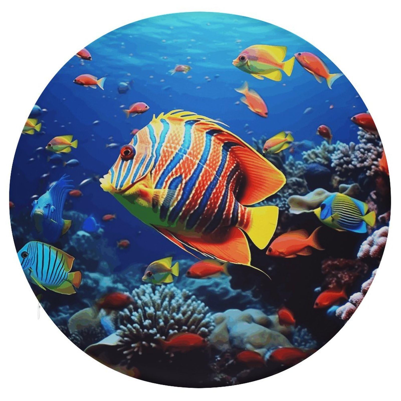 Adfgyerh Style Sea Fishes Cushion Memory Foam Pillow Core，Seat Cushion Detachable Design，Chair Cushions Suitable For All Seasons, And Can Be Used In Offices, Dining Rooms, Homes, And Other Settings.