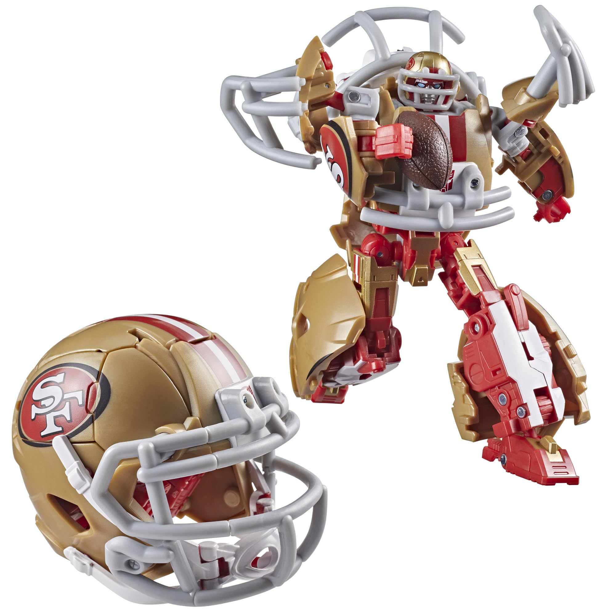 NFL San Francisco 49ers Goldrush, 5.5-Inch Robot Action Figure Changes to Helmet, Collectible Football Toys, 8+