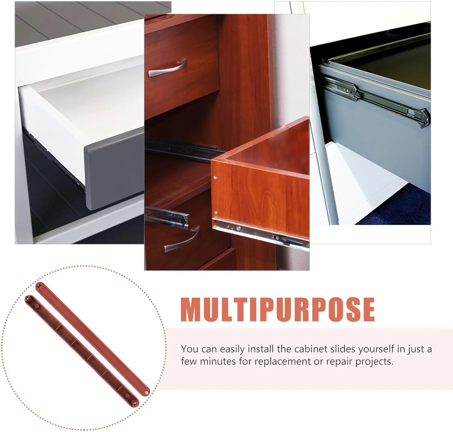 Drawer Slides Guide Glides Runners Plastic Drawer Rails Dresser for Closet Bottom Mount Slides