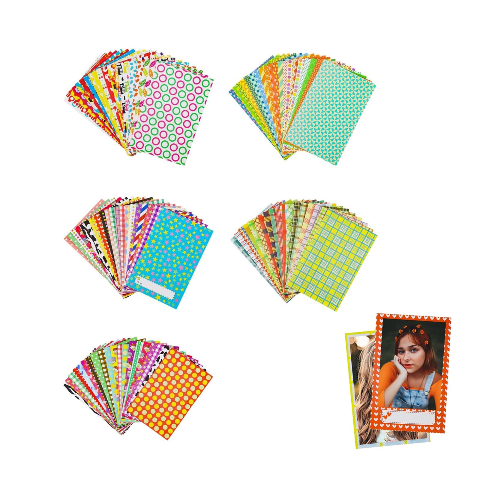 OHREN 40 Pièces Instantané Photo Cadres Bordures Autocollants Pour Mini 8 7s 25 50s 90 Et Film Photos Instantanées Compatibles Avec Mini Et Recharge Papier Photo Coloré P 147199
