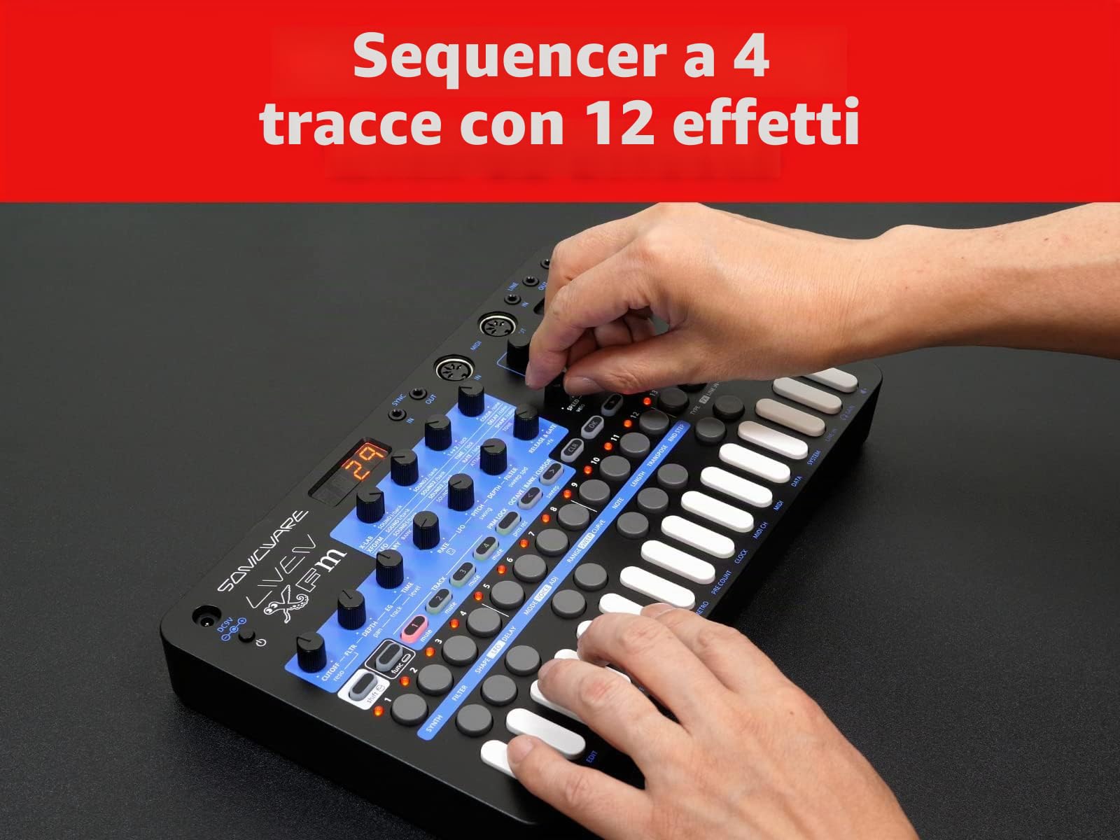 Sonicware Liven XFM [FM Synthesizer Groove Box] 3 nuovi motori FM con sequencer a 4 tracce