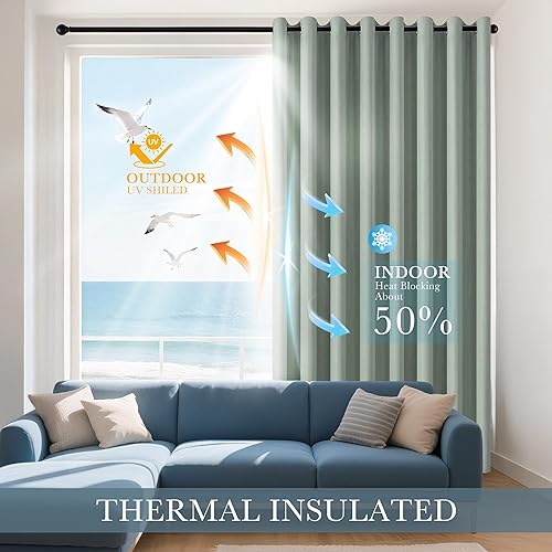 Vista 276 de PONY DANCE - Cortinas opacas con ojales, se venden como 2 piezas Blanco grisáceo