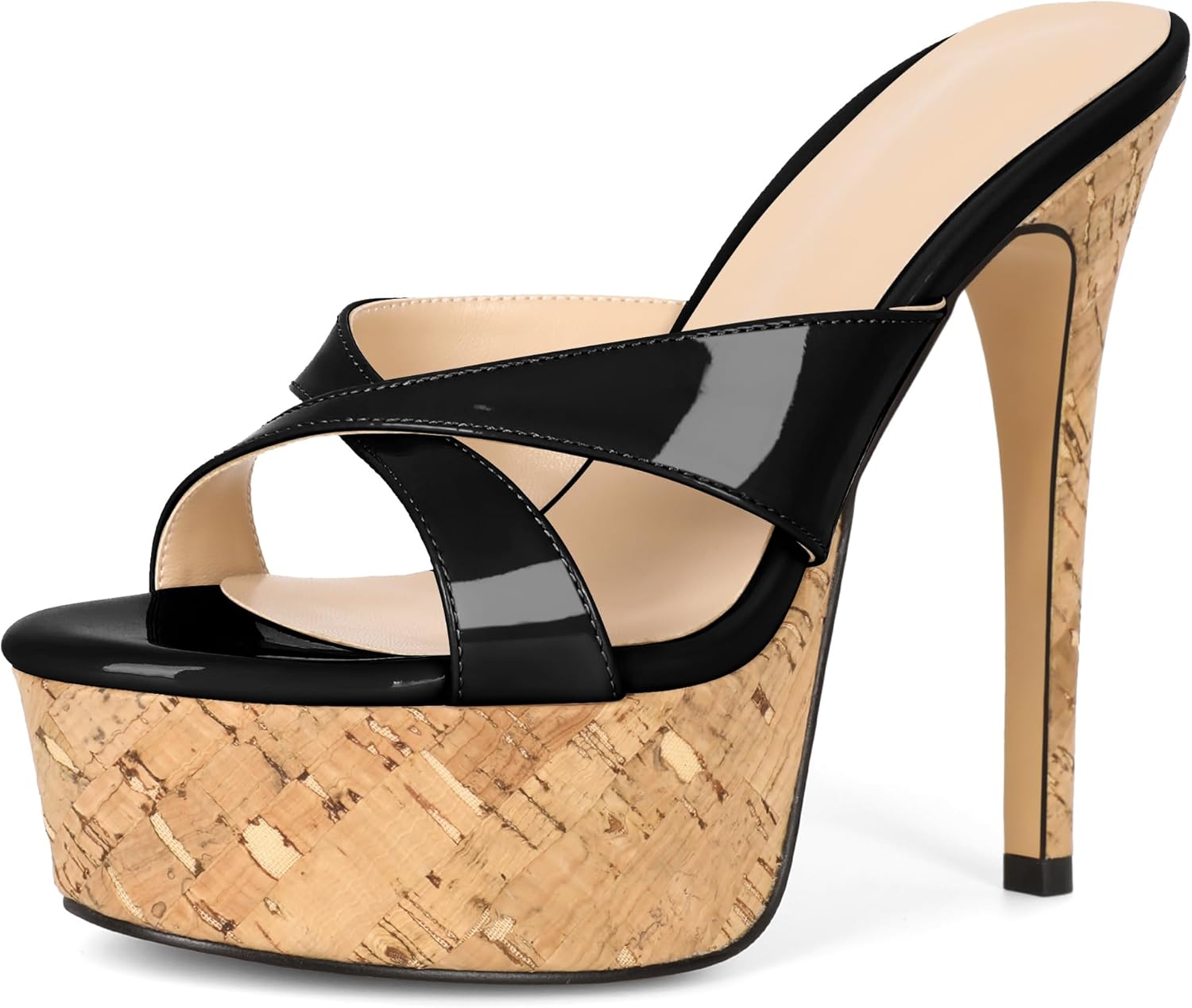 Esvowido Women Heeled Mules - Cork Platform Comfort