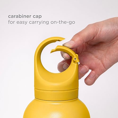 Miniatura 6 de Ubbi Pup & Me - Botella de agua portátil aislada de acero inoxidable de 32 onzas para perros y dueños con cuenco adjunto, color amarillo