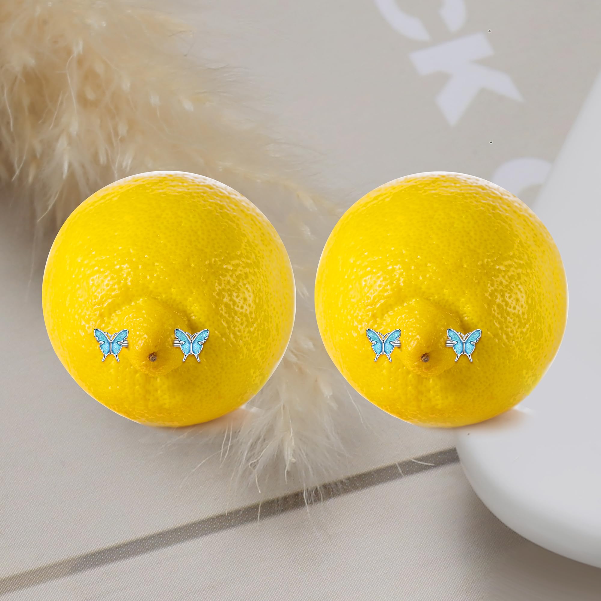 Fansilver 7 Pairs 14G Nipple Rings Surgical Steel Nipple Piercing CZ Heart Butterfly Barbell Tongue Rings Set Cute Nipple Tongue Piercing Jewelry for Women: B. Blue Nipple Piercing