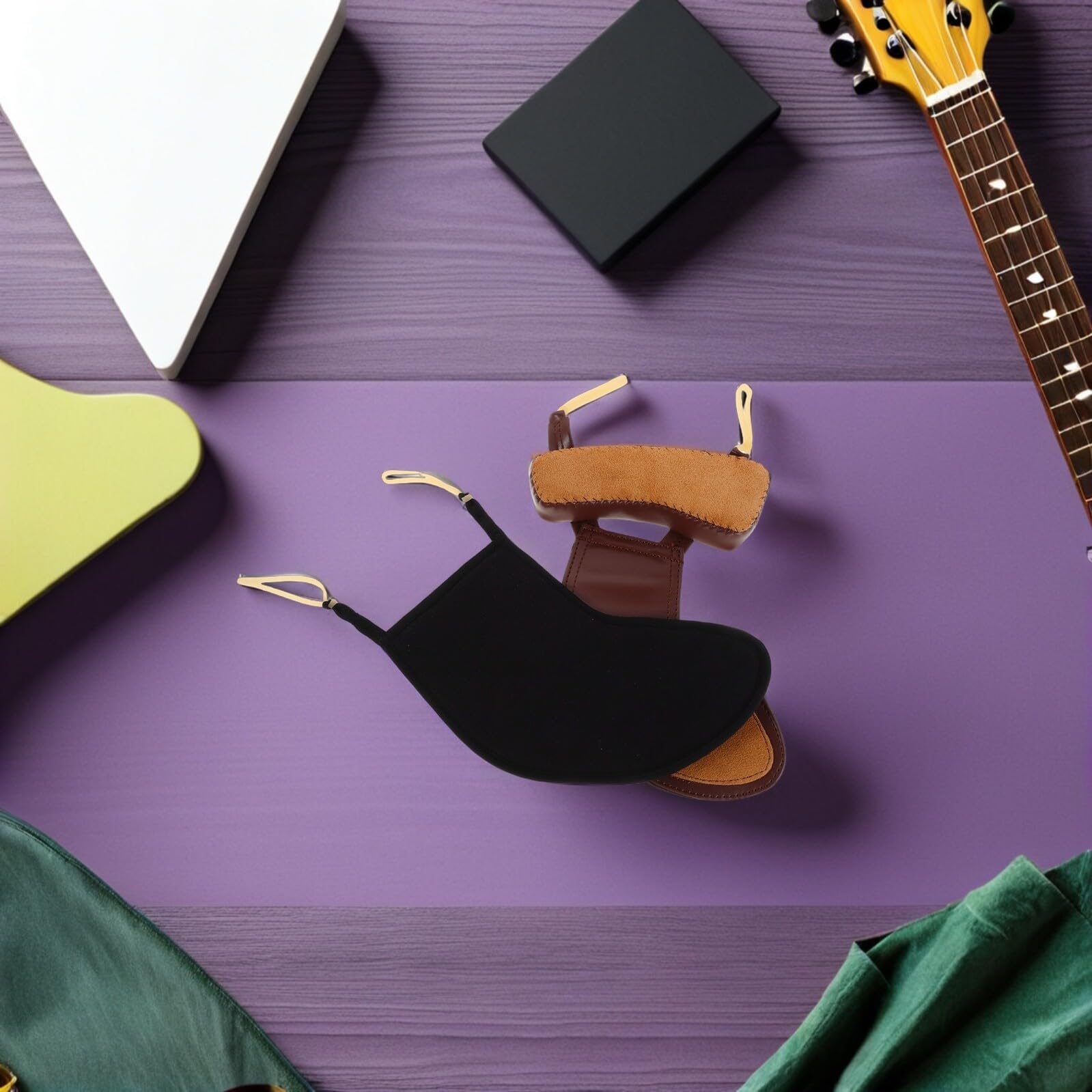 Abaodam 2piezas Accesorios para Violín Almohadillas Hombrera para Violín de Algodón y Piel de Oveja Antideslizantes Base para Tocar Seguridad Escenario Musical