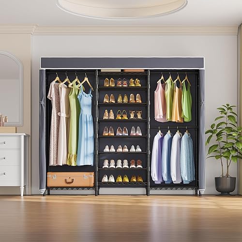 Miniatura 7 de VIPEK S3C Armario portátil resistente con estante ajustable para zapatos, organizador de armario grande para almacenamiento de dormitorio, perchero