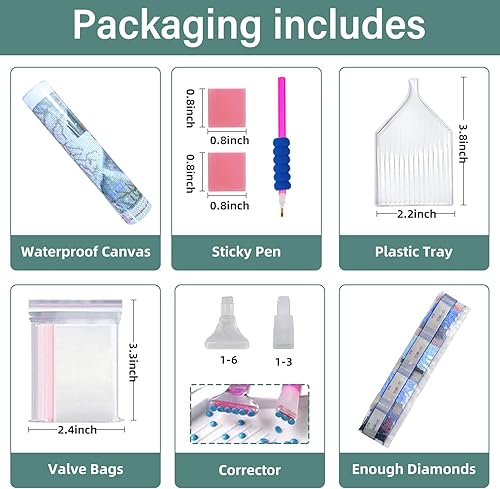 Miniatura 6 de Aestalrcus Kits de arte de diamantes, kits de pintura de diamantes para adultos, kits de arte de gemas 5D para adultos, para regalo, decoración de
