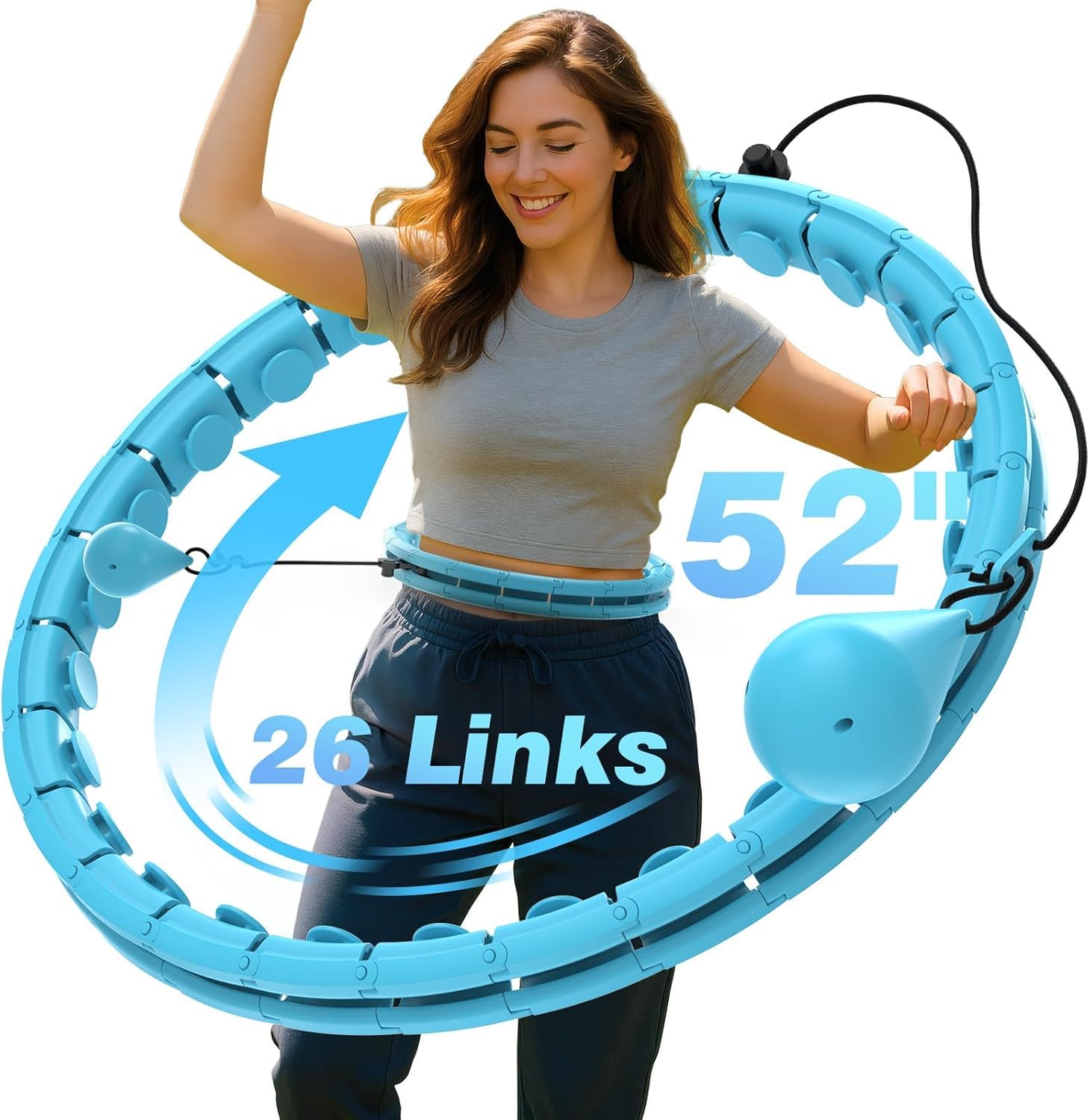 dungrani enterprise Infinity Hoop Smart Weighted Hula Hoop - Smart Hula Hoop Fit- Exercise Hoola Hoop Exercise Equipment- Adult Hula Hoops for Exercise- Hula Hoops for Women Weight Loss-picture-14