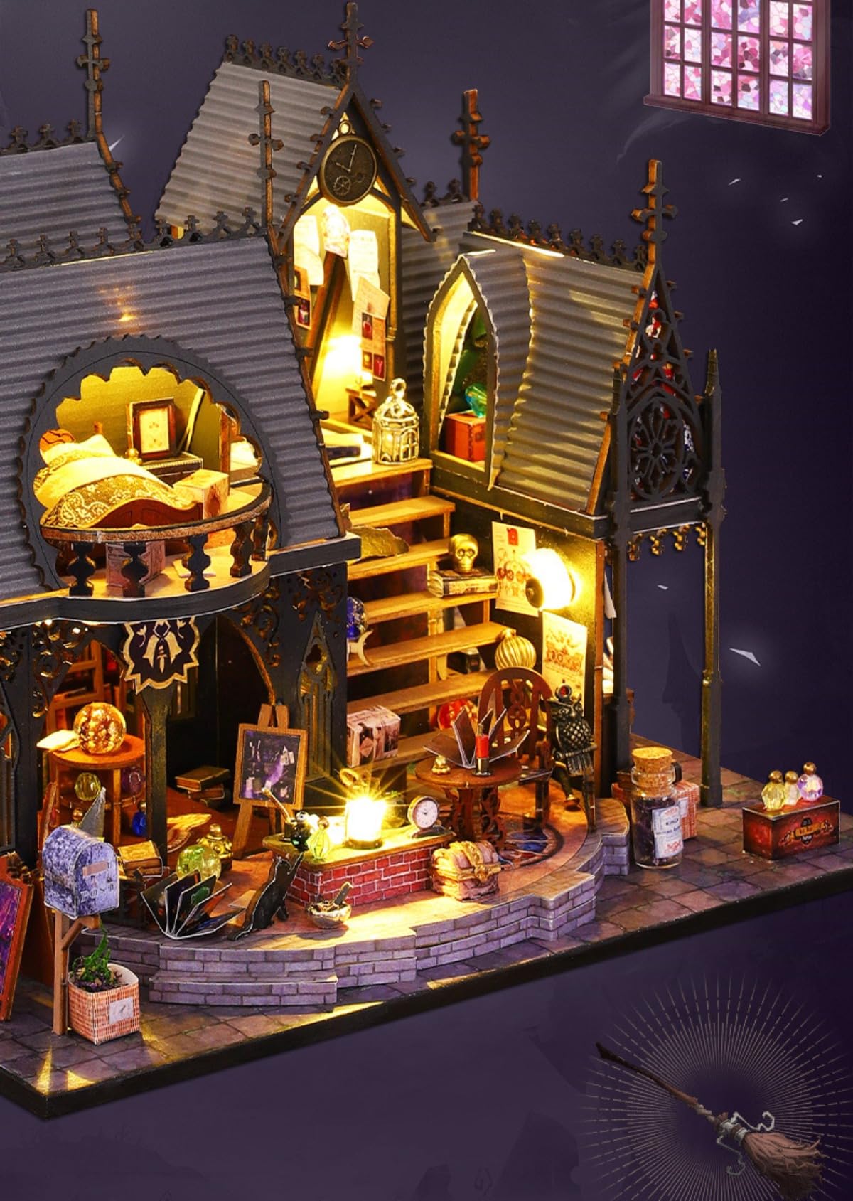 ♡完成品 ミニチュアドールハウス　(オルゴール.電池付き) Amazon | Ptomoto ミニチュアドールハウスキット 手作り 初心者