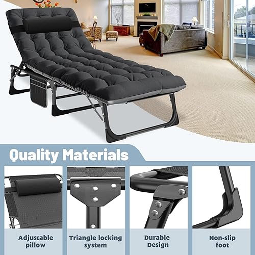 Miniatura 4 de Slsy Cama plegable con colchón, camas plegables para invitados, cuna escondida para adultos, cama plegable portátil con posiciones ajustables para