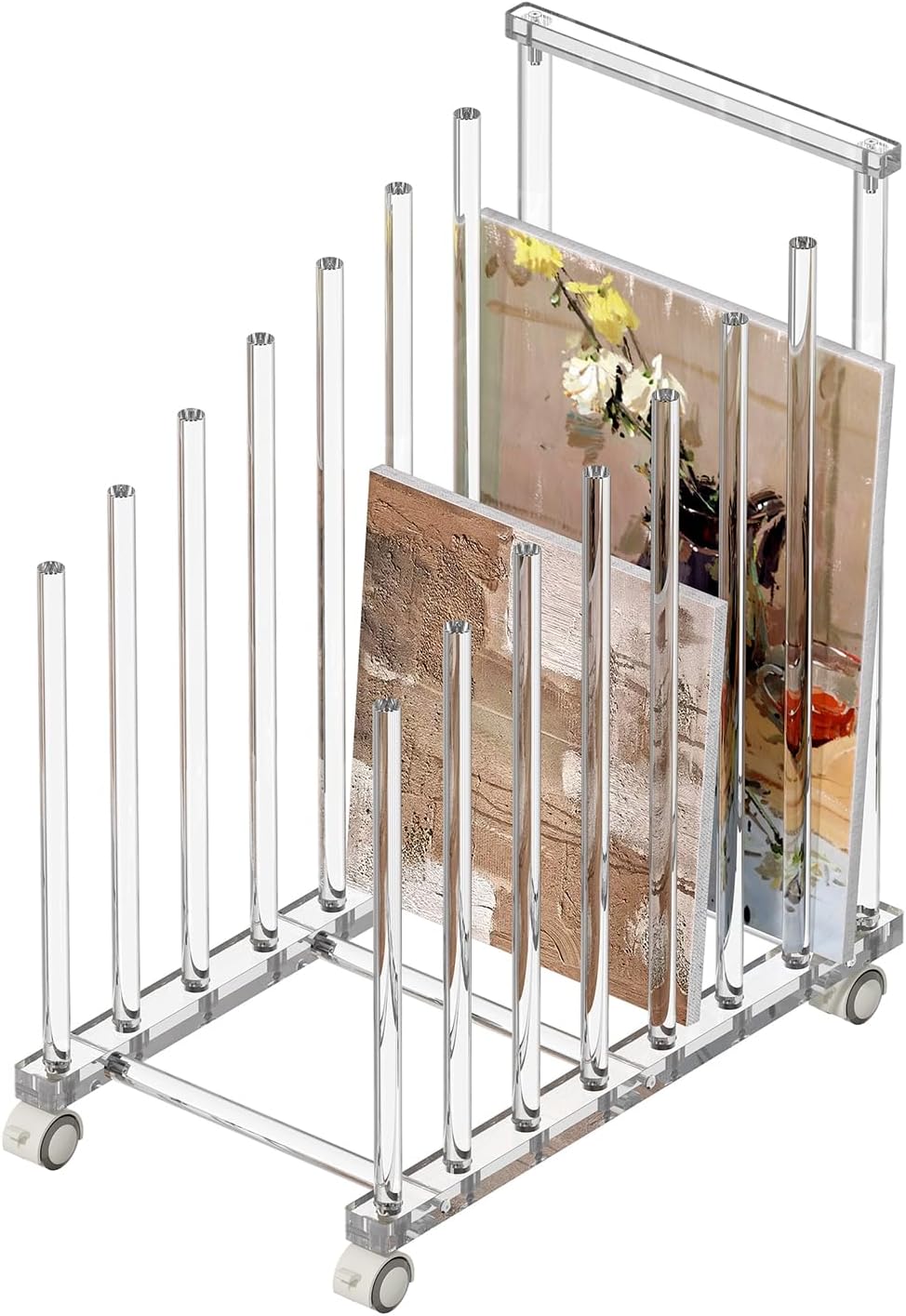 Amazon.com: Sumerflos Acrylic Art Storage Rack with Caster Wheels ...