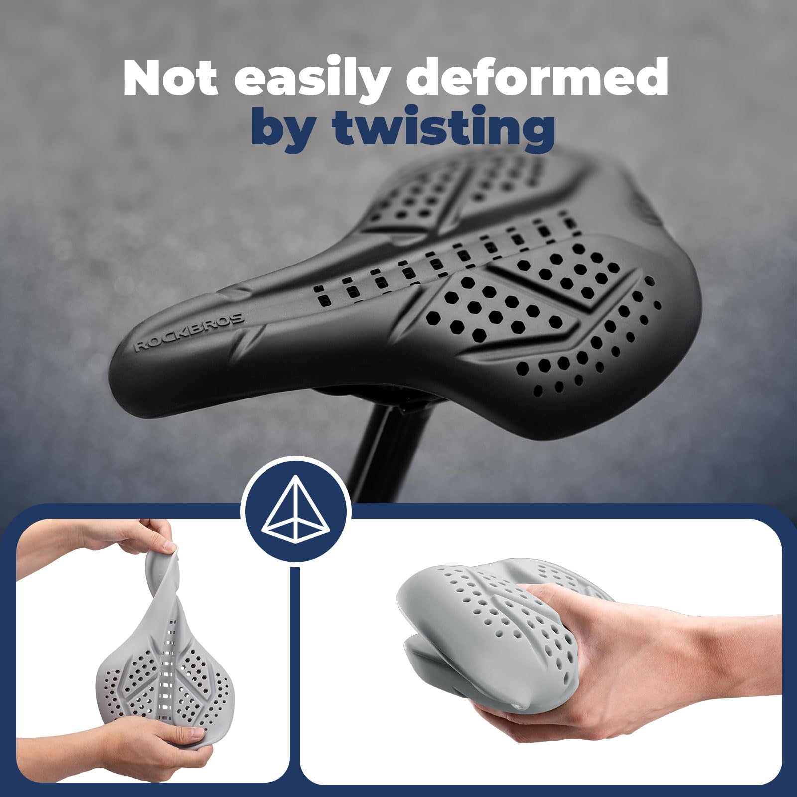 ROCKBROS Coprisella Bici Comoda in Silicone, Copri Sella Traspirante, Coprisella Bici Ammortizzante, Sellino Morbido, Sella Ergonomica per MTB/Bici da Strada, Accessori per Ciclismo, Uomo e Donna