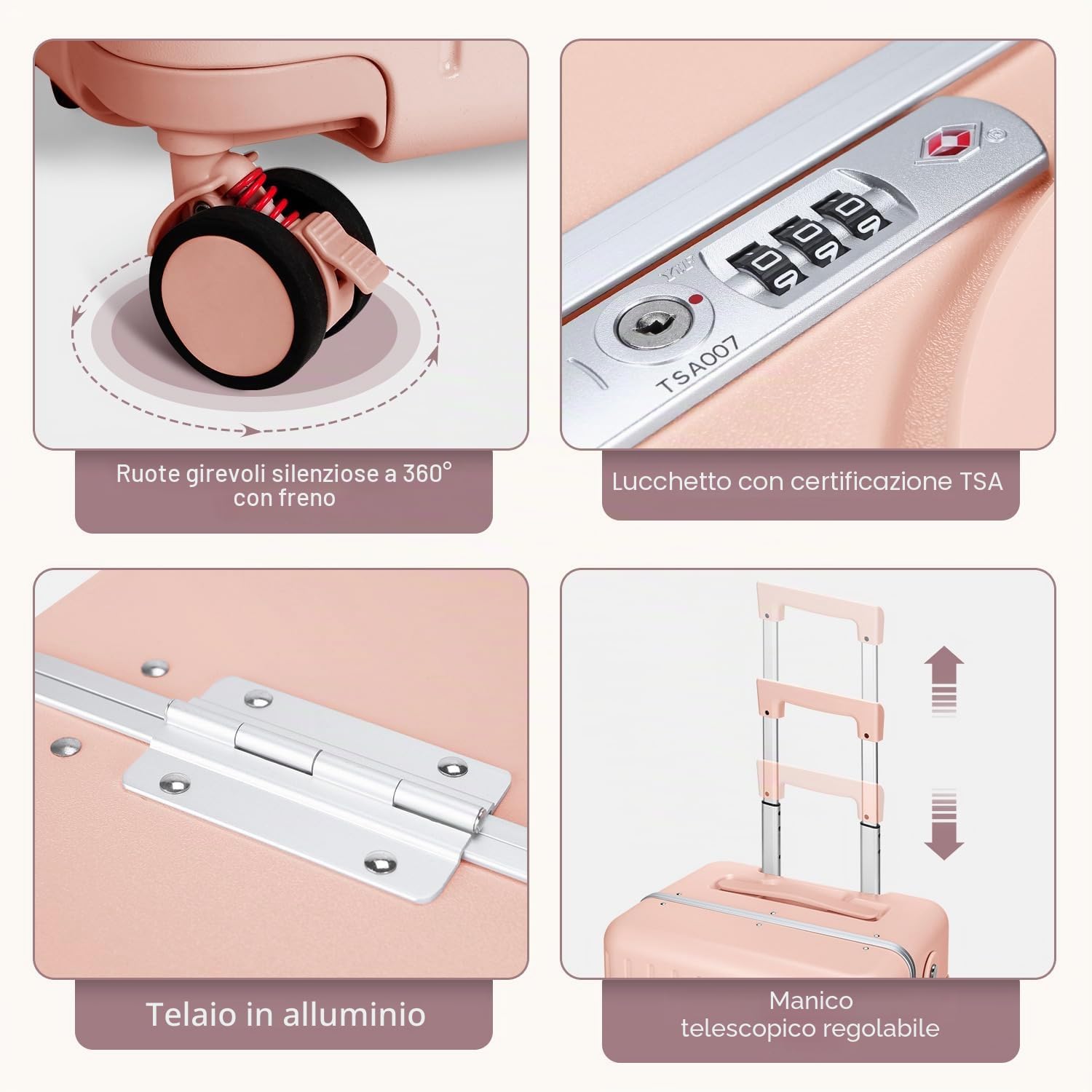 MRPLUM Ride On Bagagli con Sedile,pink