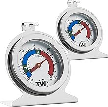 Kühlschrank-/Gefrierschrank-Thermometer, Doppelpack, zur Überwachung von Kühlschrank, Temperatur, Edelstahl, Gefrierschrank und Kühlschranktemperatur, Thermometer
