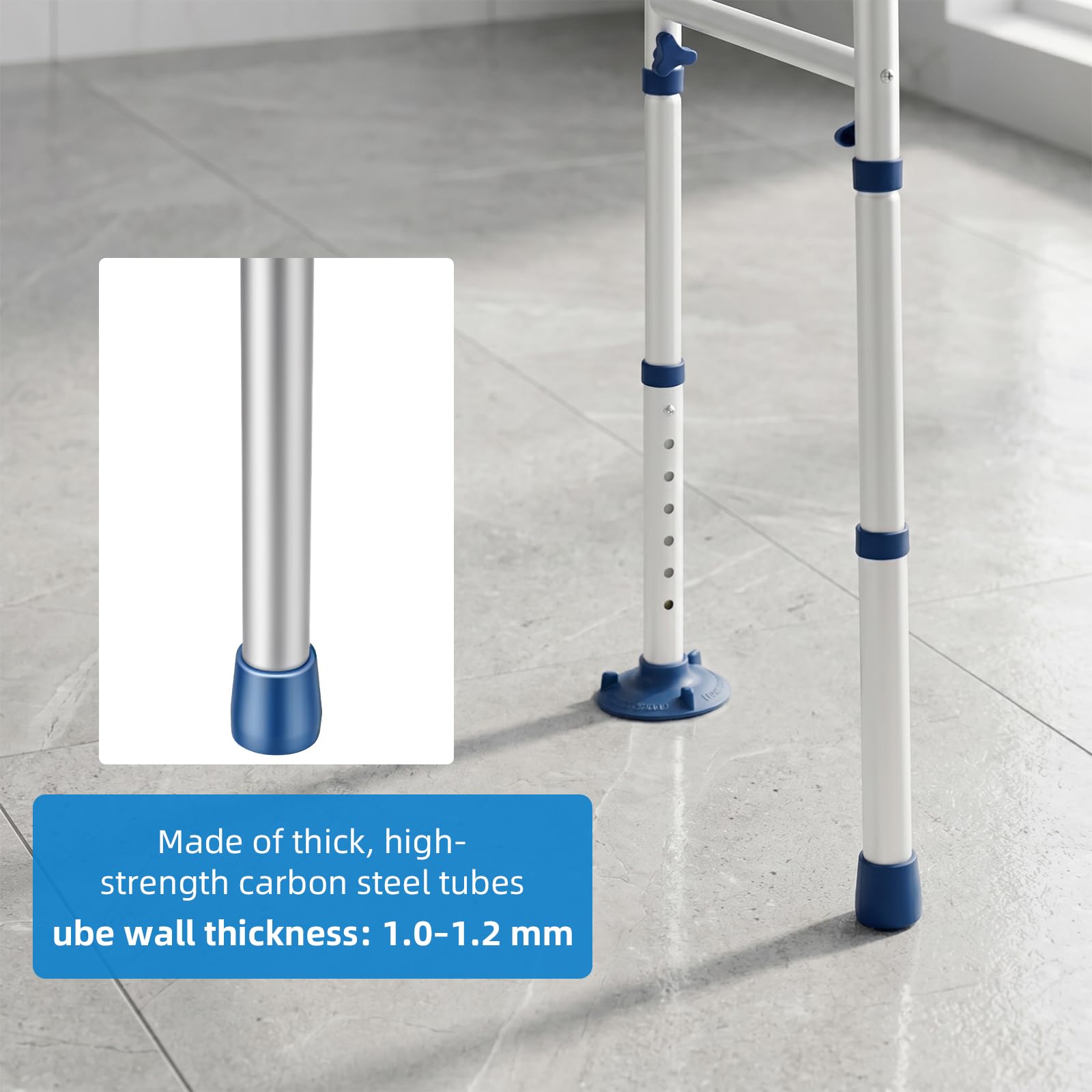 Toiletten-Sicherheitsgriffe, Verstellbarer, klappbarer WC-Stützrahmen aus Aluminium, rutschfeste Griffe, mit verstärktem Aluminiumlegierungsrohr, für Schwangere Verletztebis 150 kg