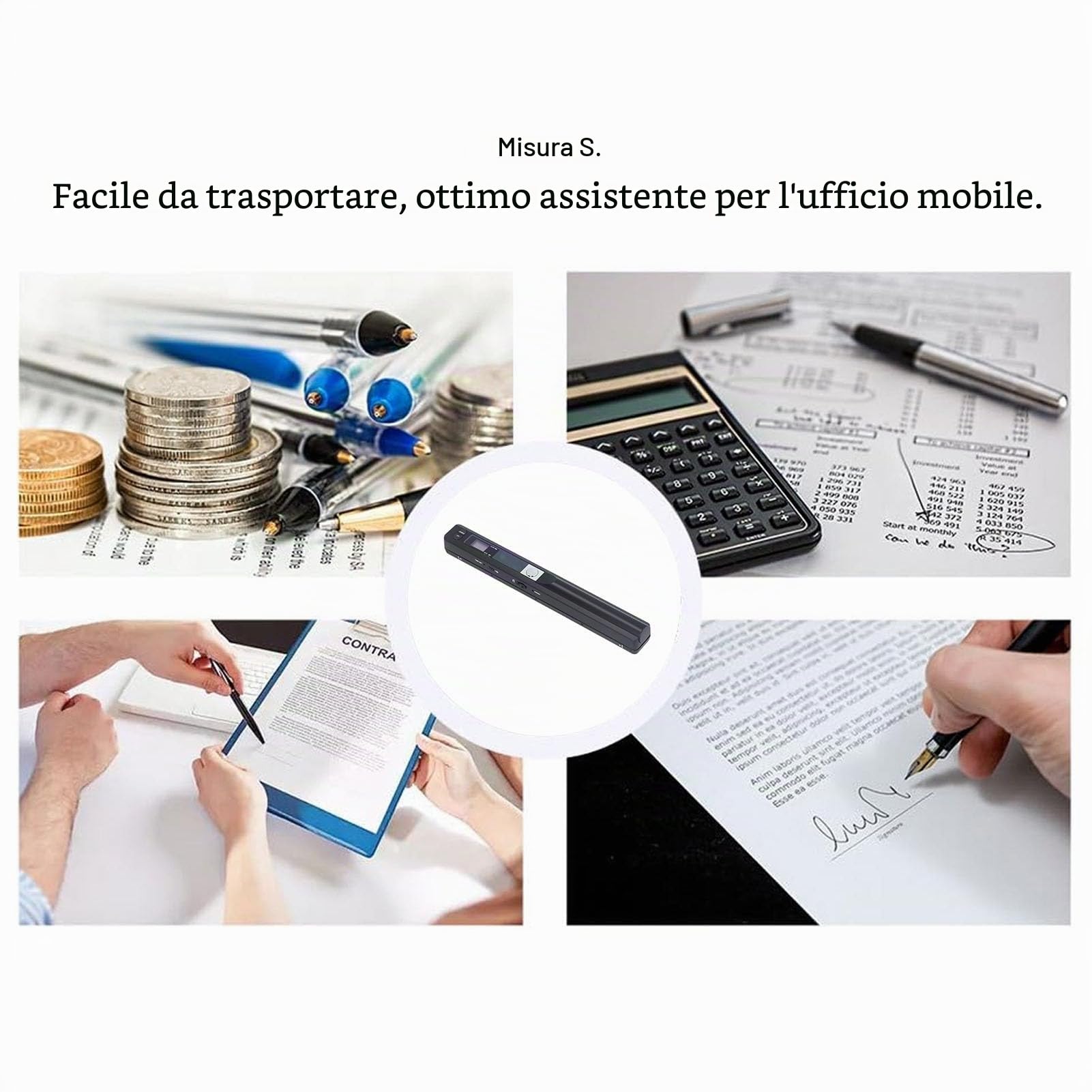 Scanner per Documenti Portatile, Scanner per Documenti e Foto USB Piccolo, Bacchetta per Scanner Portatile Mobile a Colori HD 900 DPI per Casa, Viaggi, Ufficio e Affari, 8,27