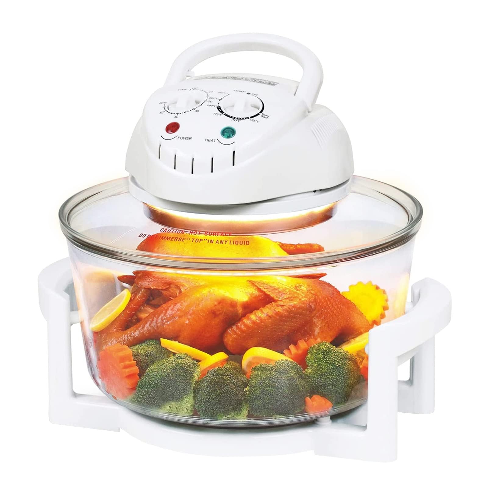 Trintion Halogenofen Heißluftofen Klein 17 Liter Halogenoven Heißluftgrill Konvektionsofen mit Erweiterungsring Heissluftofen 1400 Watt Halogen Backofen für Gemüse Fleisch
