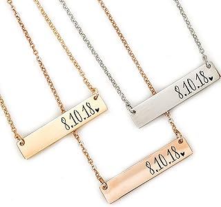 12 Bride To Be Gift Ideas Full Of Joy, Practicality And Style 24 Personalized Date Necklace Personalized Necklace Wedding Date Birthdate ...
