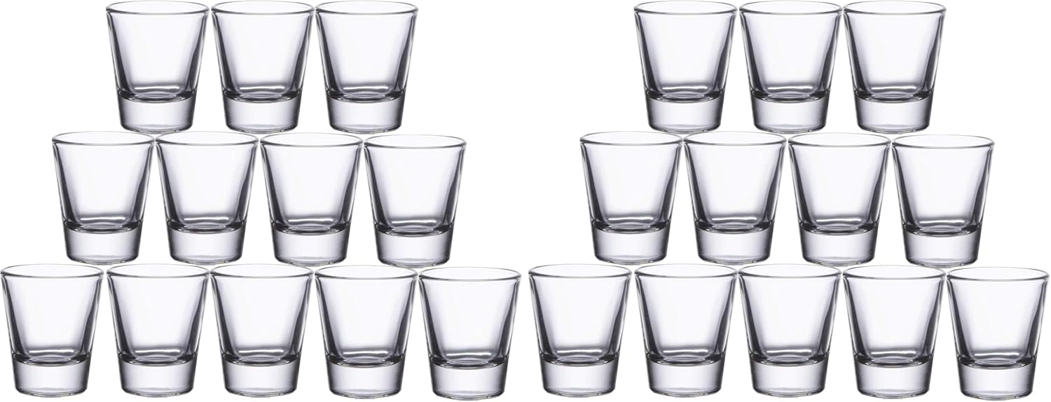Gmark 1.5-Ounce Heavy Base Shot Glass Set, Whiskey Shot Glass 24-Pack GM2011