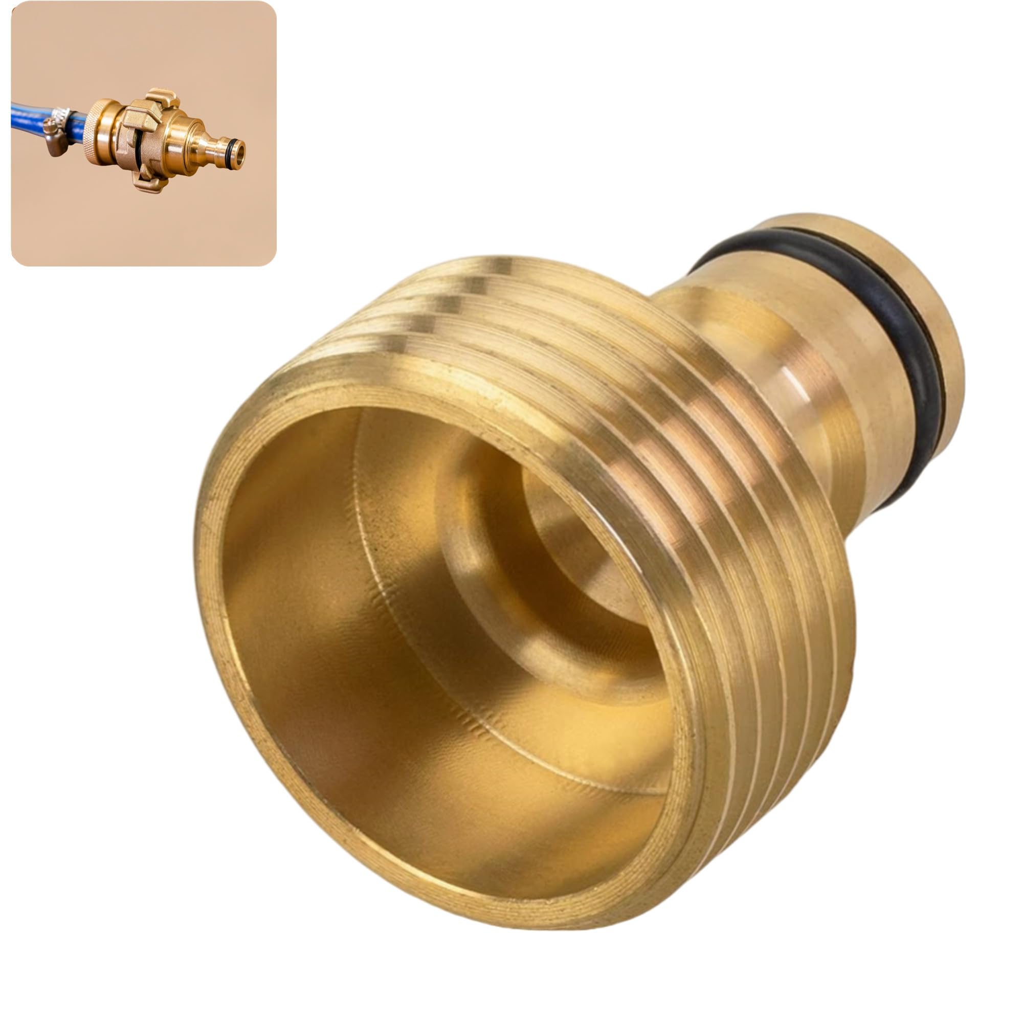 1 Inch Male Thread Brass Quick Coupling Tap Adapter with 1 Inch Male Thread and Plug-In Coupling for Garden Hose (Compatible with Gardena Plug System)