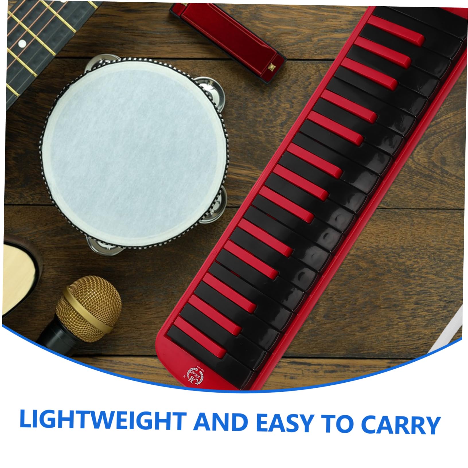 Melodica 32 Tasti Rosso Nero Strumento Musicale per Principianti | Abs e Piastra in Ottone, Bocchino e Tubo Inclusi, Borsa Eva per Trasporto e Custodia