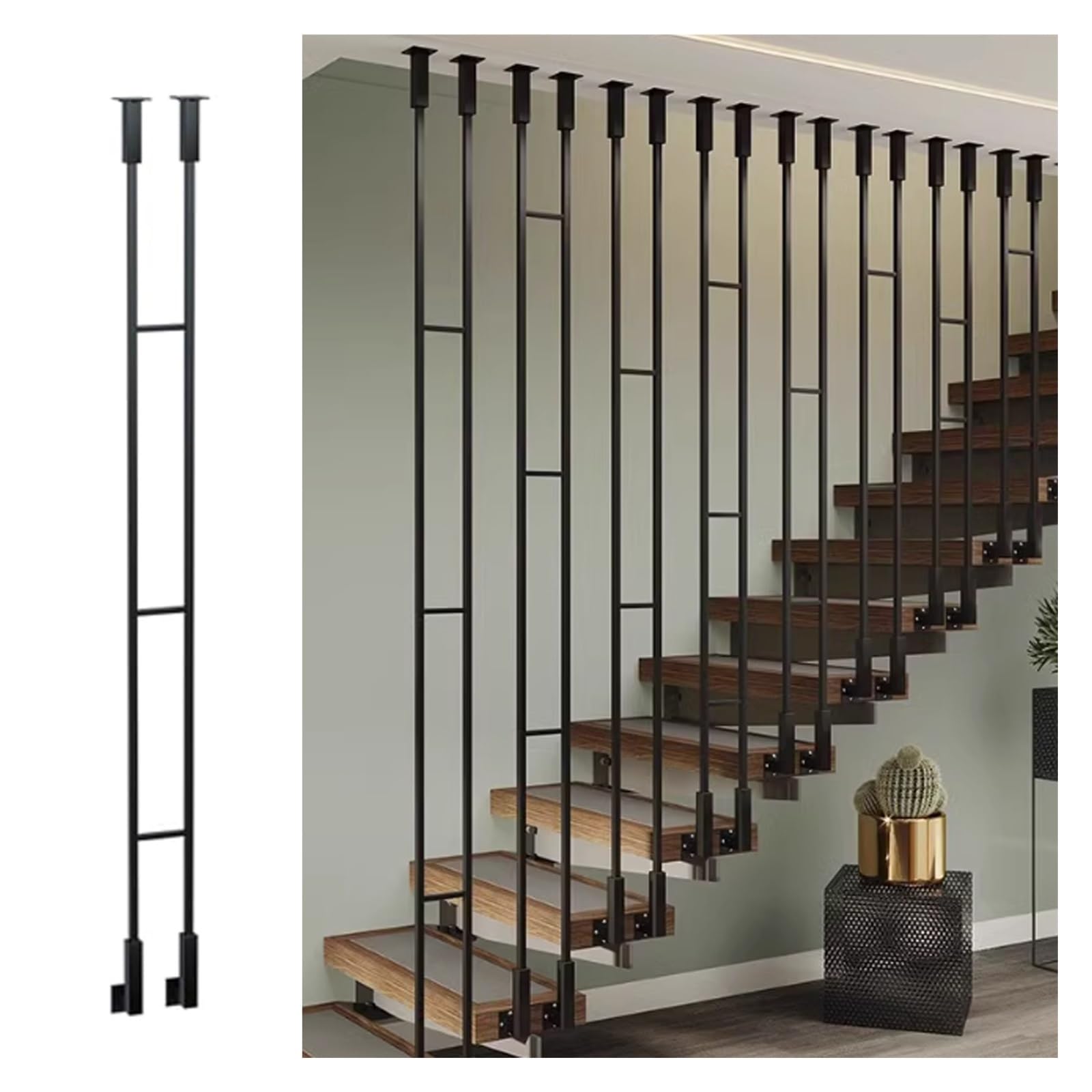 Rampe d'escalier en métal 3,5 m personnalisable pour éviter les chutes sur pente