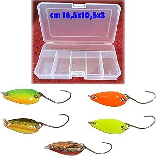 Carson Artificiali Trota Lago ONDULANTI Trout Area G.5 + Scatola PLASTICA Porta CUCCHIAINI