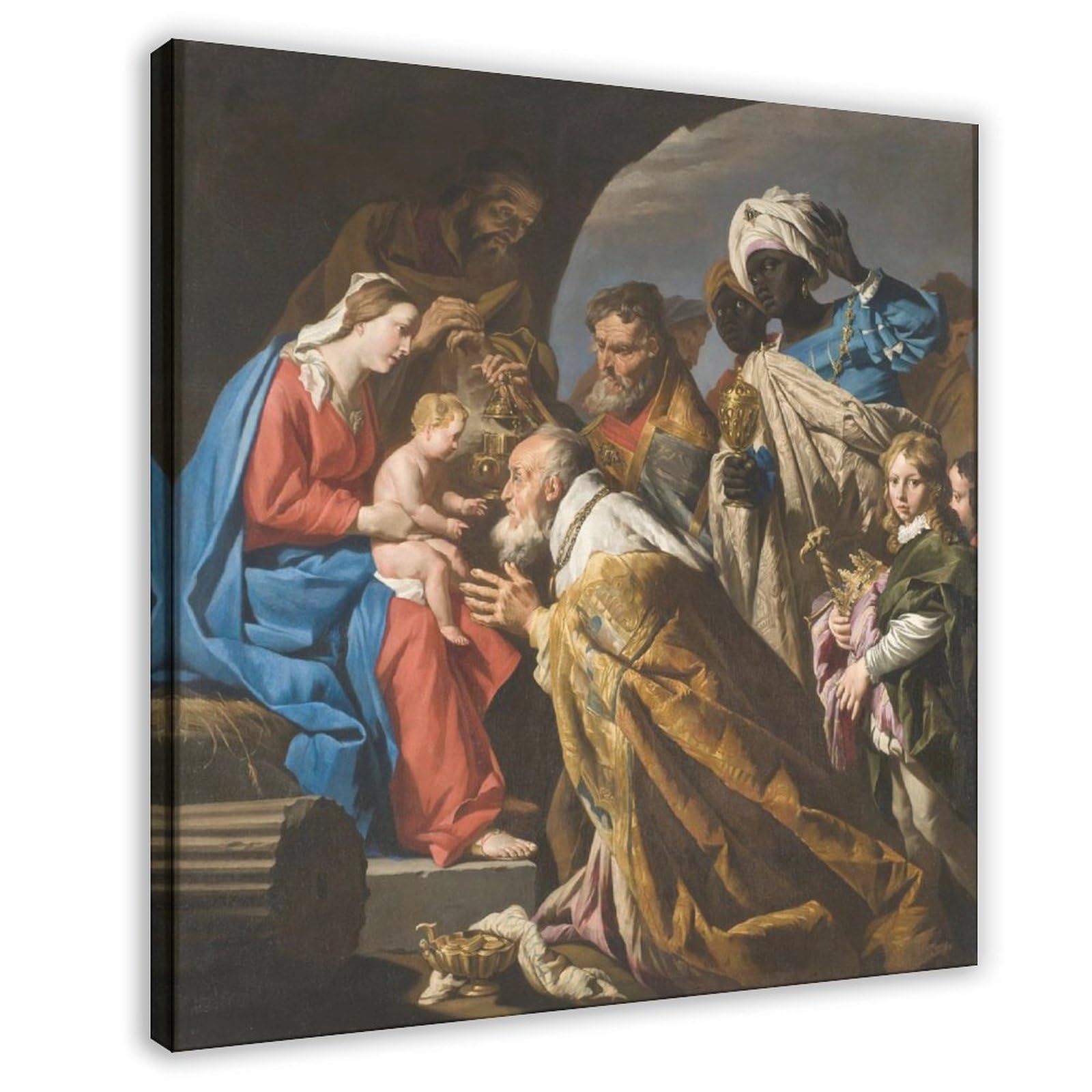 WCYB Adoration of The Magi by Matthias Stom Posters Prints Canvas Deco Paintings Wall Art Frame 24" L X 24" W