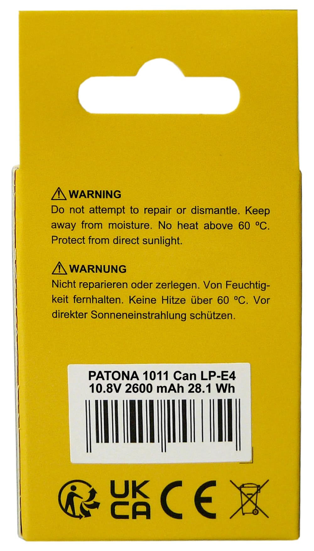 PATONA LP-E4 Batterie supplémentaire pour Canon LPE4 LP E4, 2600mAh 10.8V