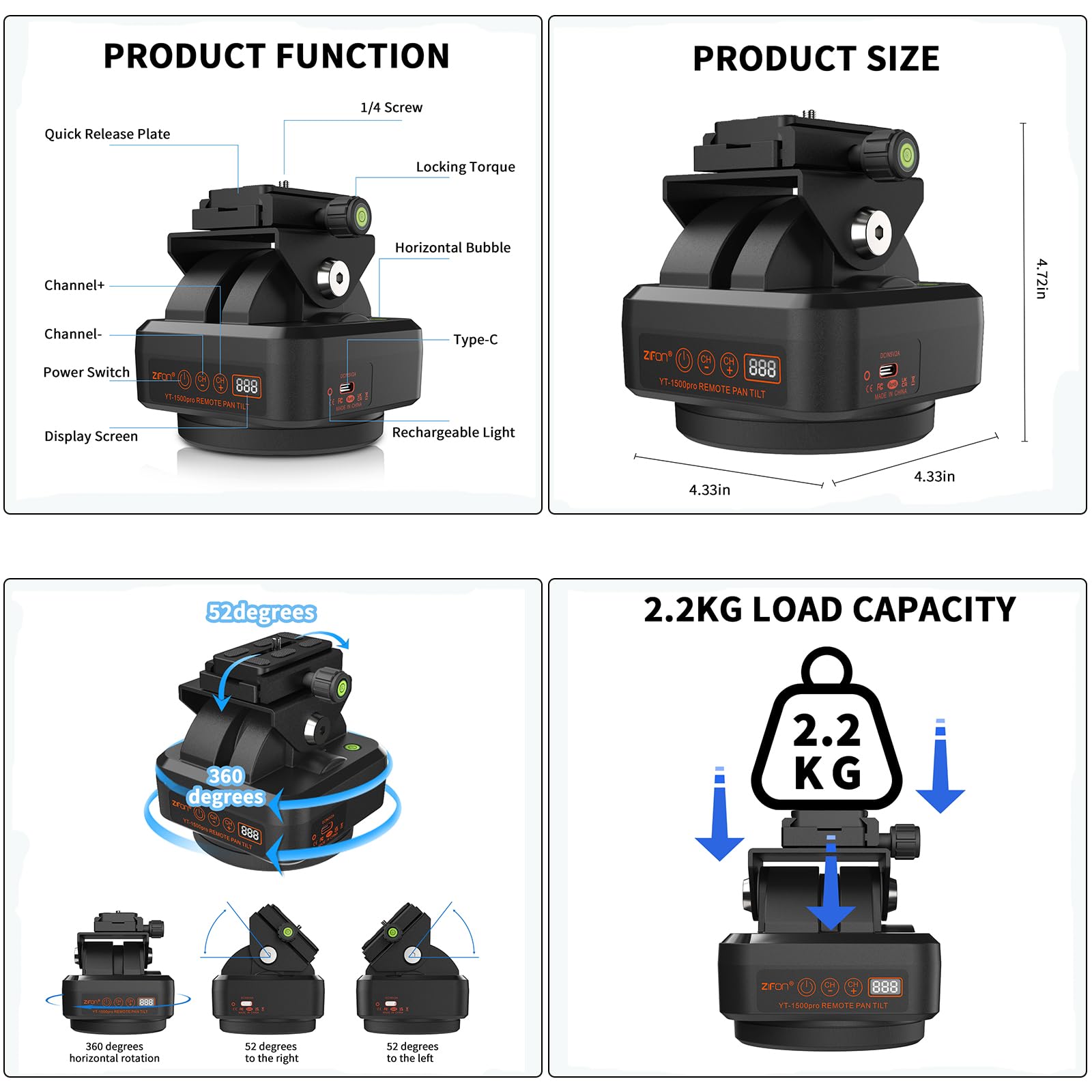 PAN-TILT PROJECTOR 本体 Amazon.com : ZTIANFOTO YT-1500 Auto Motorized Rotating