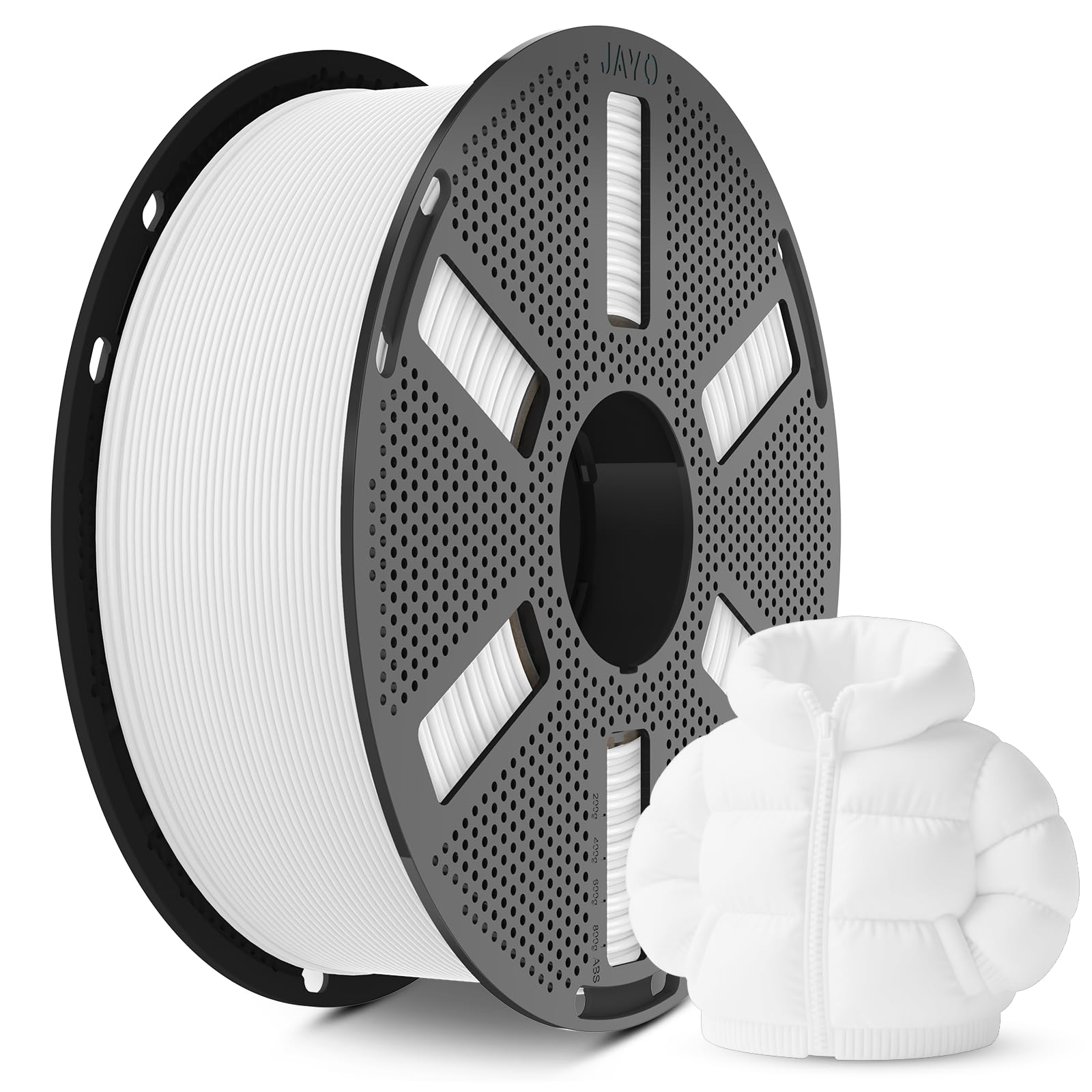 JAYO Matte PLA Filament 1.75 mm, 3D Printer Filament PLA Matte 1.1 kg, Neatly Wound Filament, Dimensional Accuracy +/- 0.03 mm, 1.1 kg Spool (2.42 lbs), 363 Metres, PLA Matte White-image-31