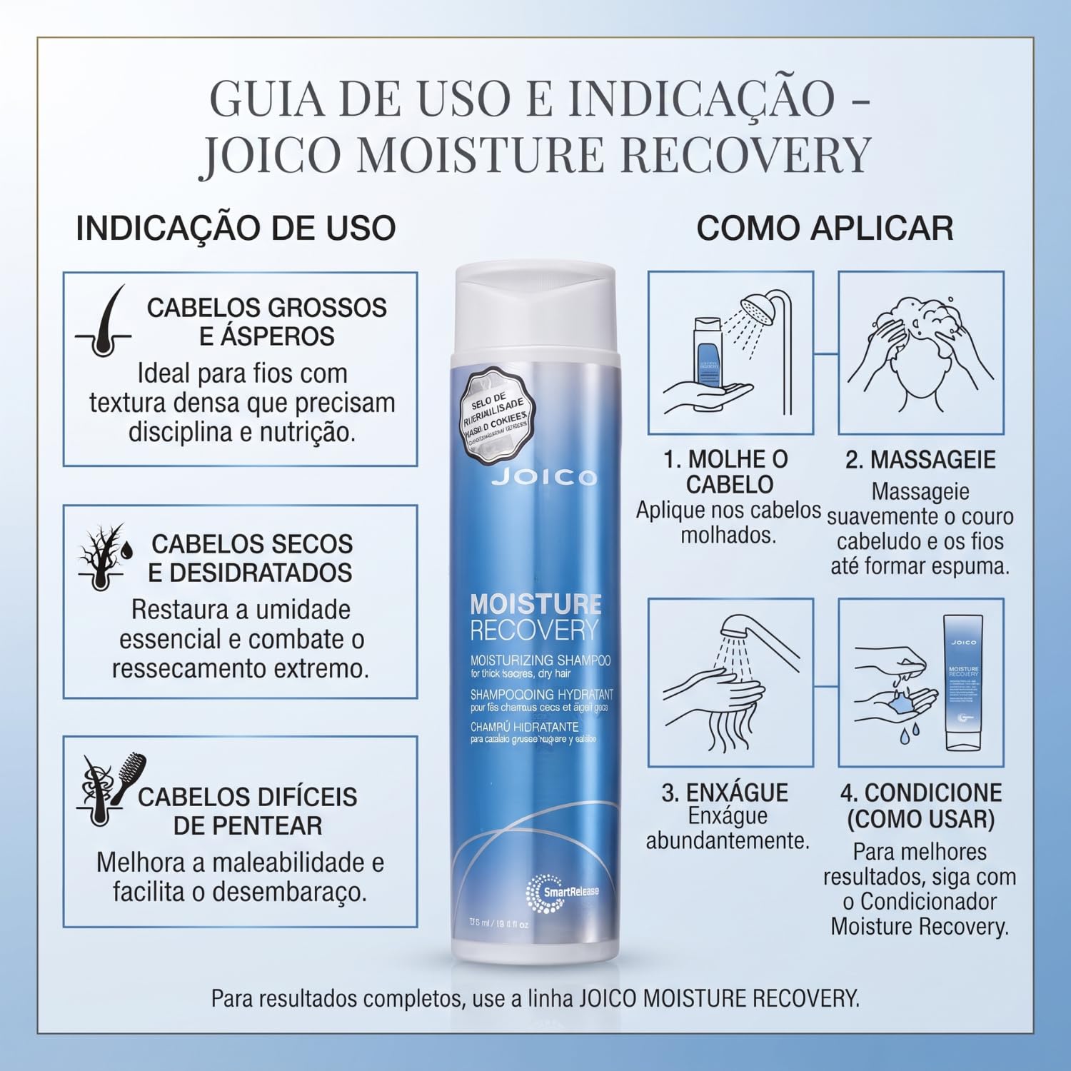 Joico, Moisture Recovery Shampoo, 300 ml. – Ansicht 4