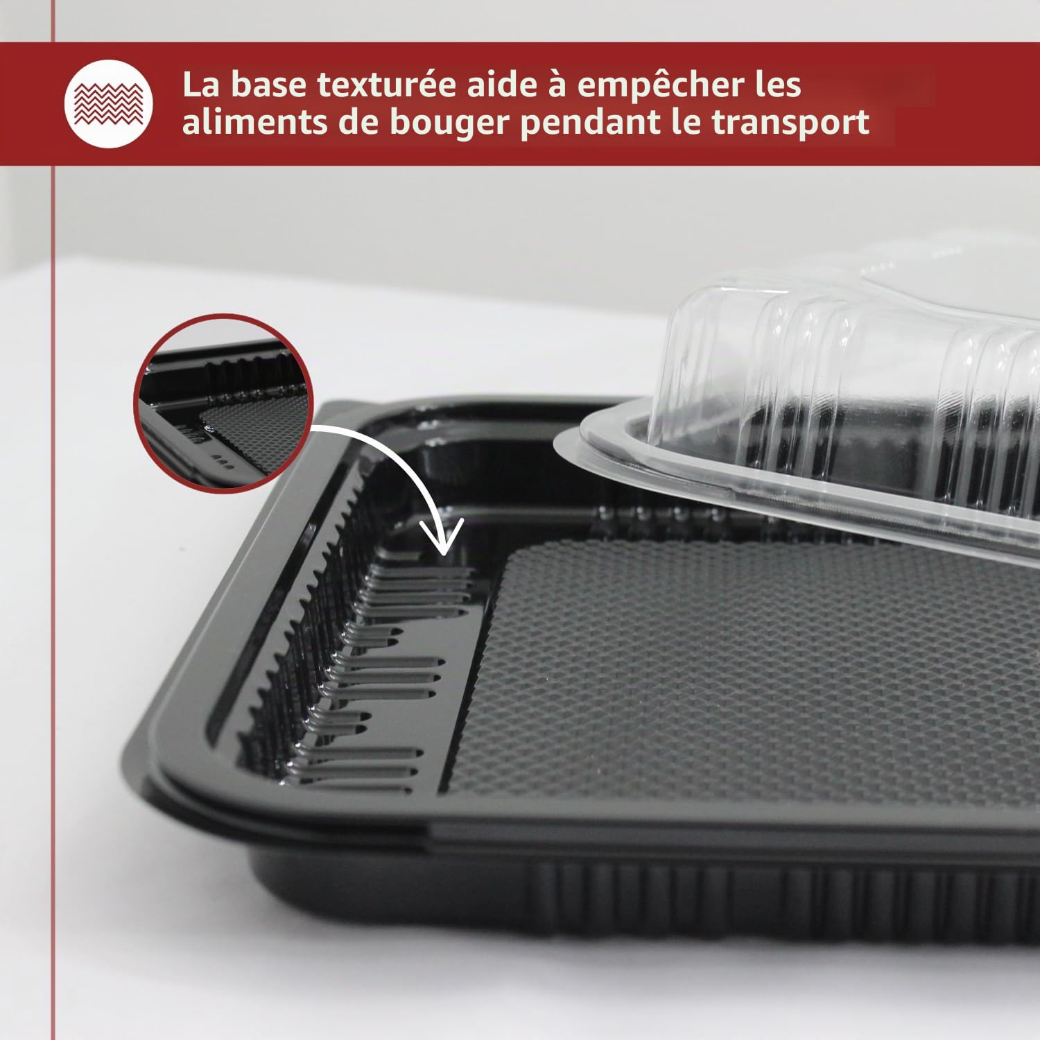 Lot de 10 plateaux à sandwich avec couvercles – Plateaux réutilisables en plastique avec couvercles pour la préparation des repas, gâteaux, friandises et sandwichs