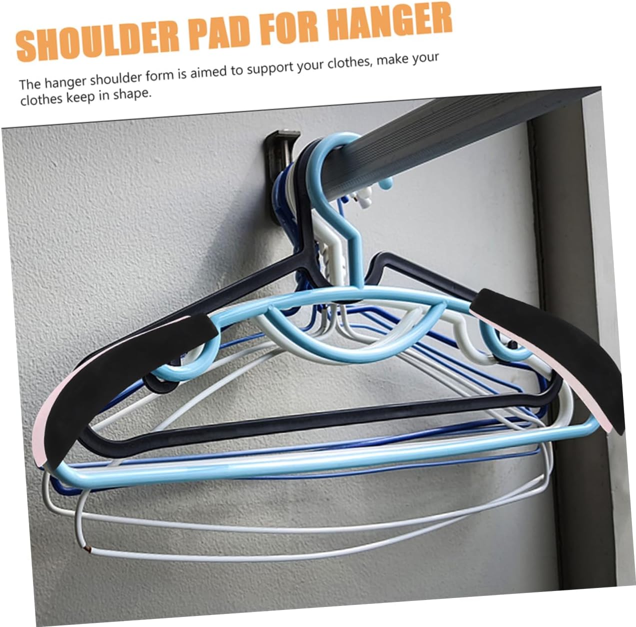 PRETYZOOM 48pcs Wide Hanger Shoulder Forms Suit Hanger Shoulder Pads Flocking for Non-Skid Clothing