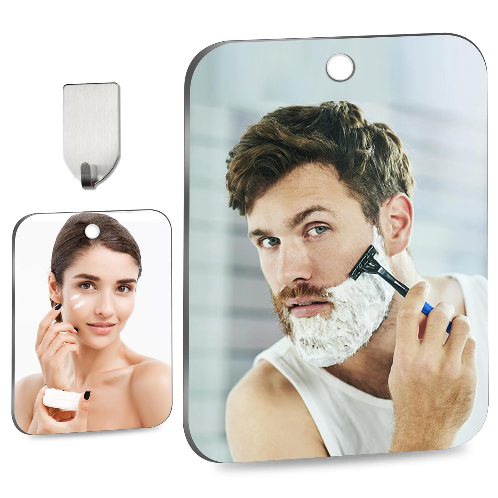 Shower Mirror Fogless for Shaving, (Lager 11 x8 inch) 30% Than Original, Shower Mirrors Fogless, Small Wall Mirrors for Camping, Outdoor Plastic Mirror for Shower