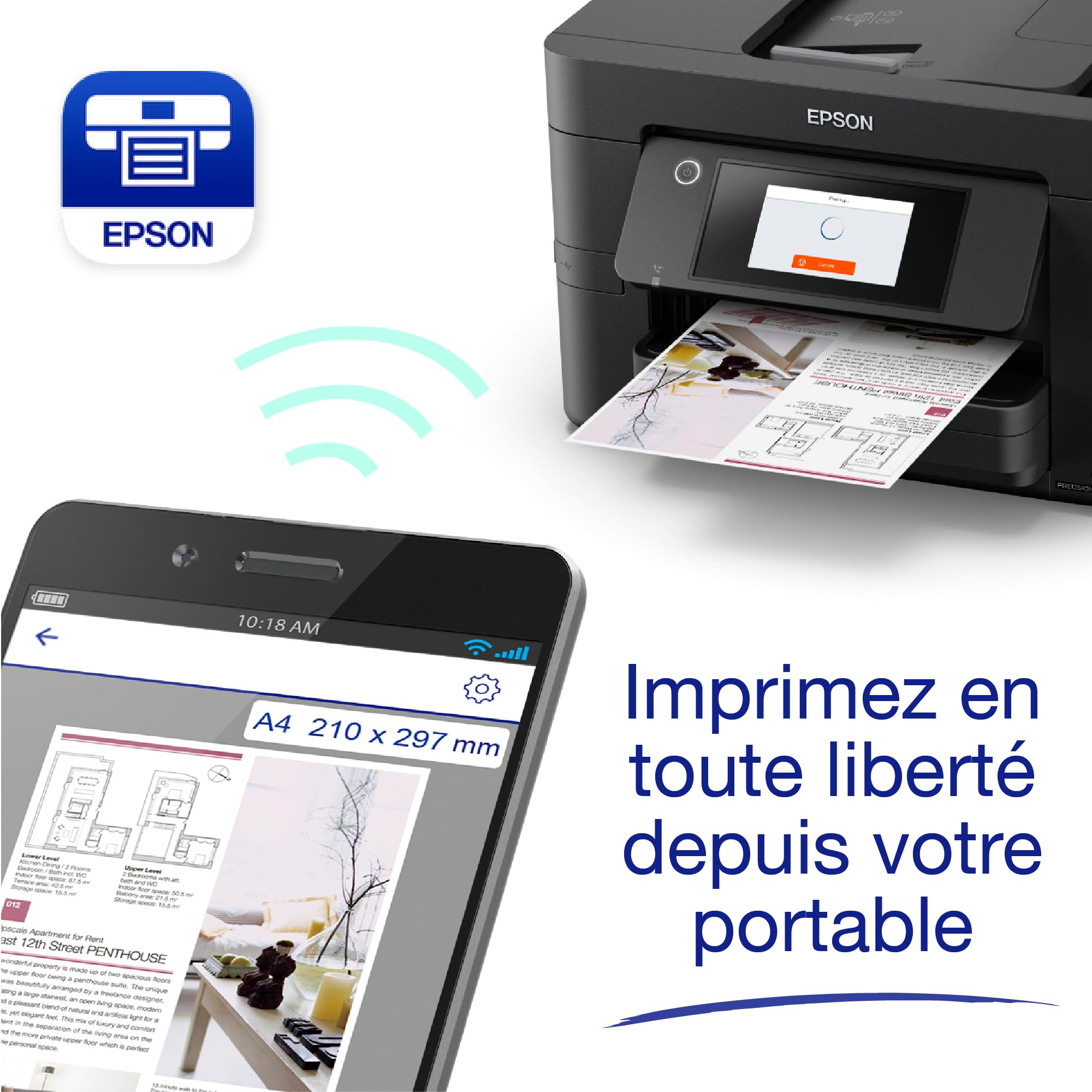 EPSON WorkForce Pro WF-4820DWF Imprimante 4-en-1 recto-verso WiFi Direct Ethernet PrecisionCore