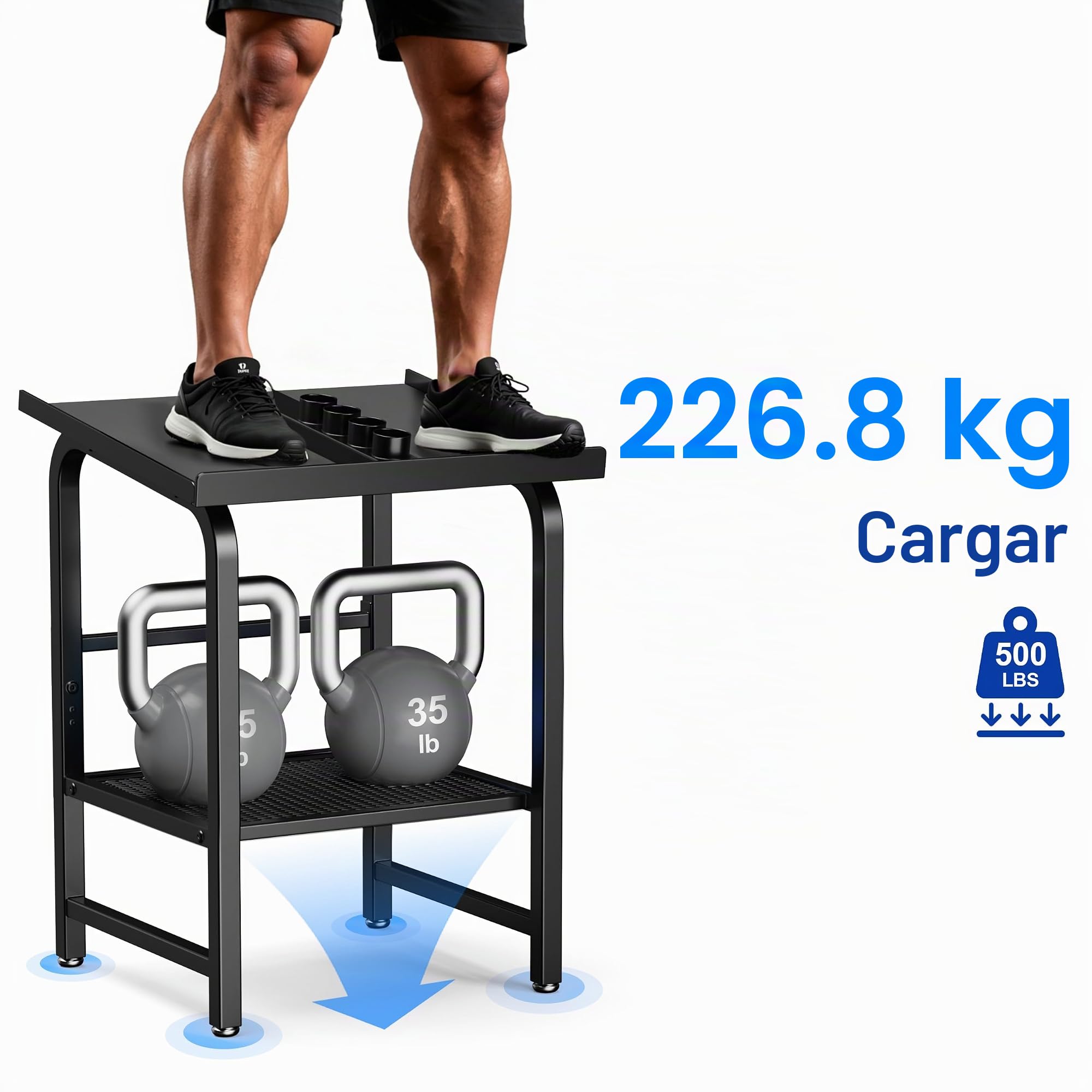 Soporte para mancuernas ajustables, soporte resistente para guardar mancuernas, soporte con capacidad para 227 kg para el gimnasio en casa