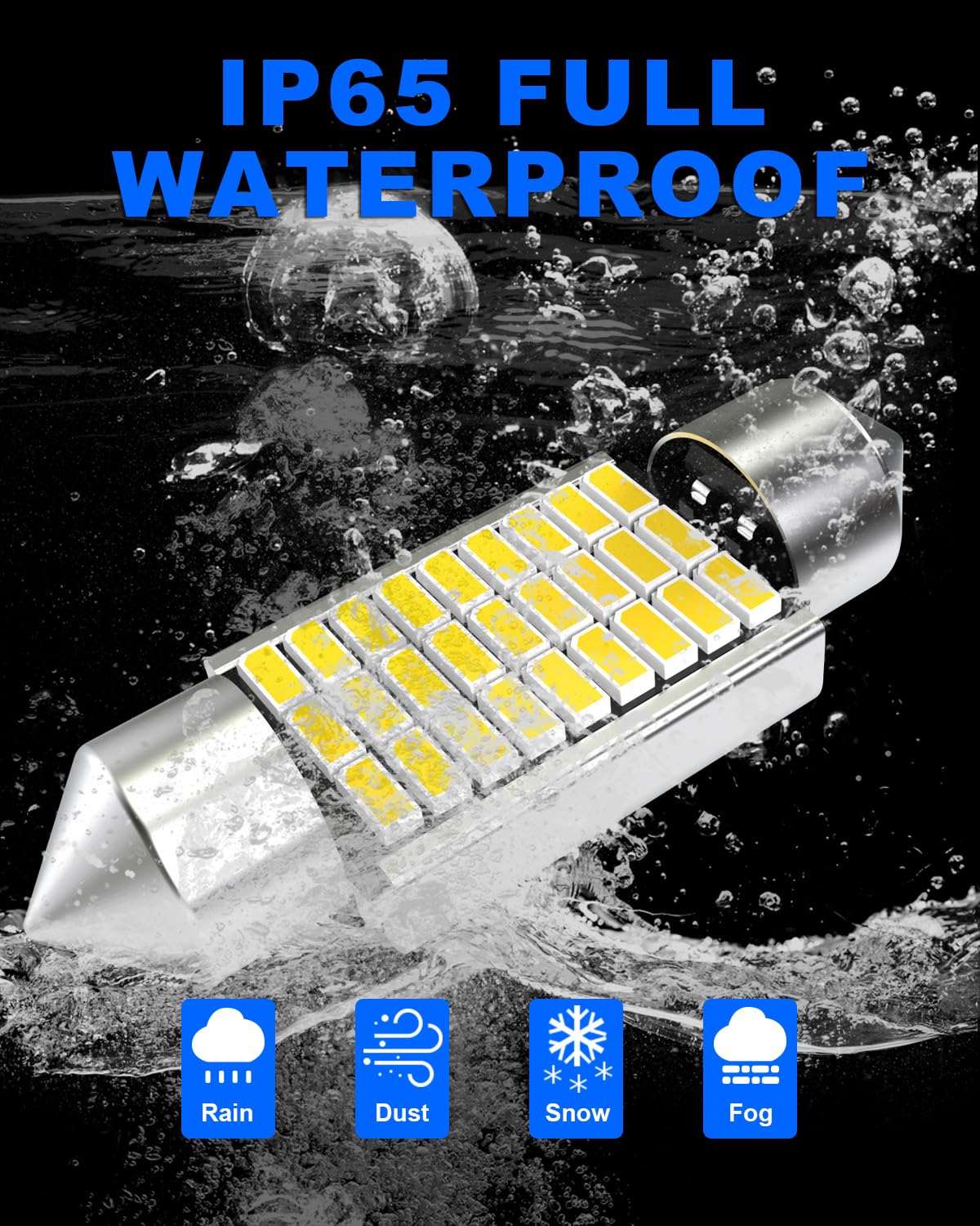 OUSHI Żarówki C5W Festoon LED 36 mm, 1,42 cala, Canbus 12 V, 6000 K, ksenonowe białe super błyszczące 6418, 6461, 6451, oświetlenie wewnętrzne i tablica rejestracyjna bez polaryzacji (zestaw 4 szt.)