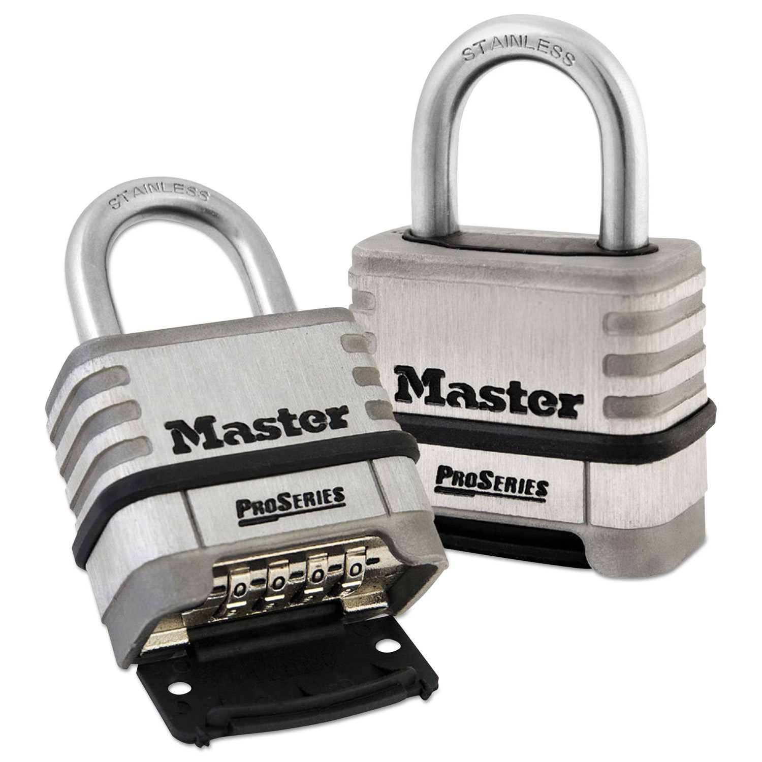 Master Lock 1174D Cadenas à combinaison réinitialisable en acier inoxydable