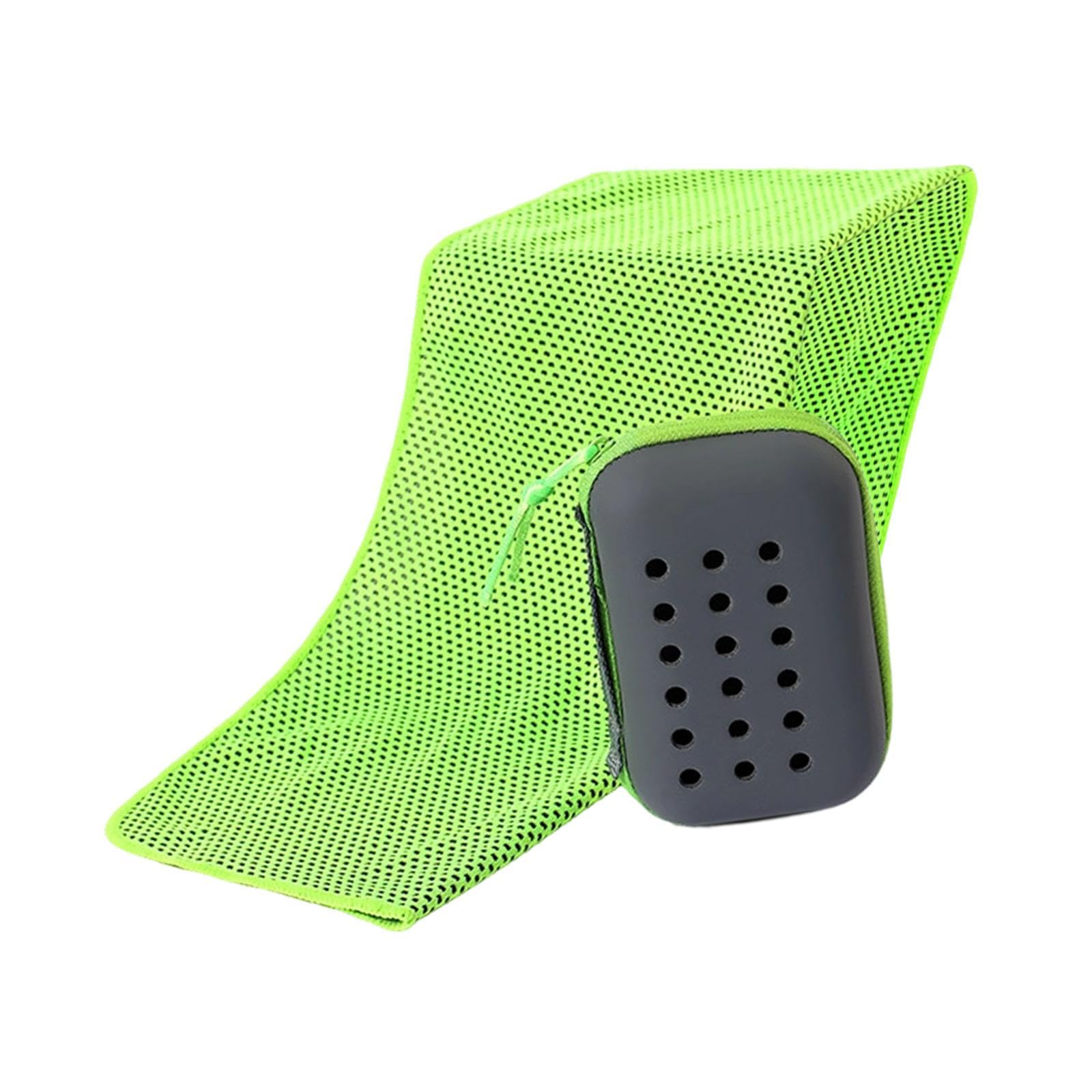 CALANDIS Cooling Towel Swimming Sweat Absorbent Lightweight Fishing Fitness with Case Green | Gym Towels | Fitness Equipment & Gear | Fitness Running & Yoga | Sporting Goods-image-21