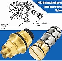 Vista 2 de Yoursme 1423 Bobina de equilibrio 132343 y 12318 Kit de válvula de retención de parada para grifos de bañera y ducha Moen