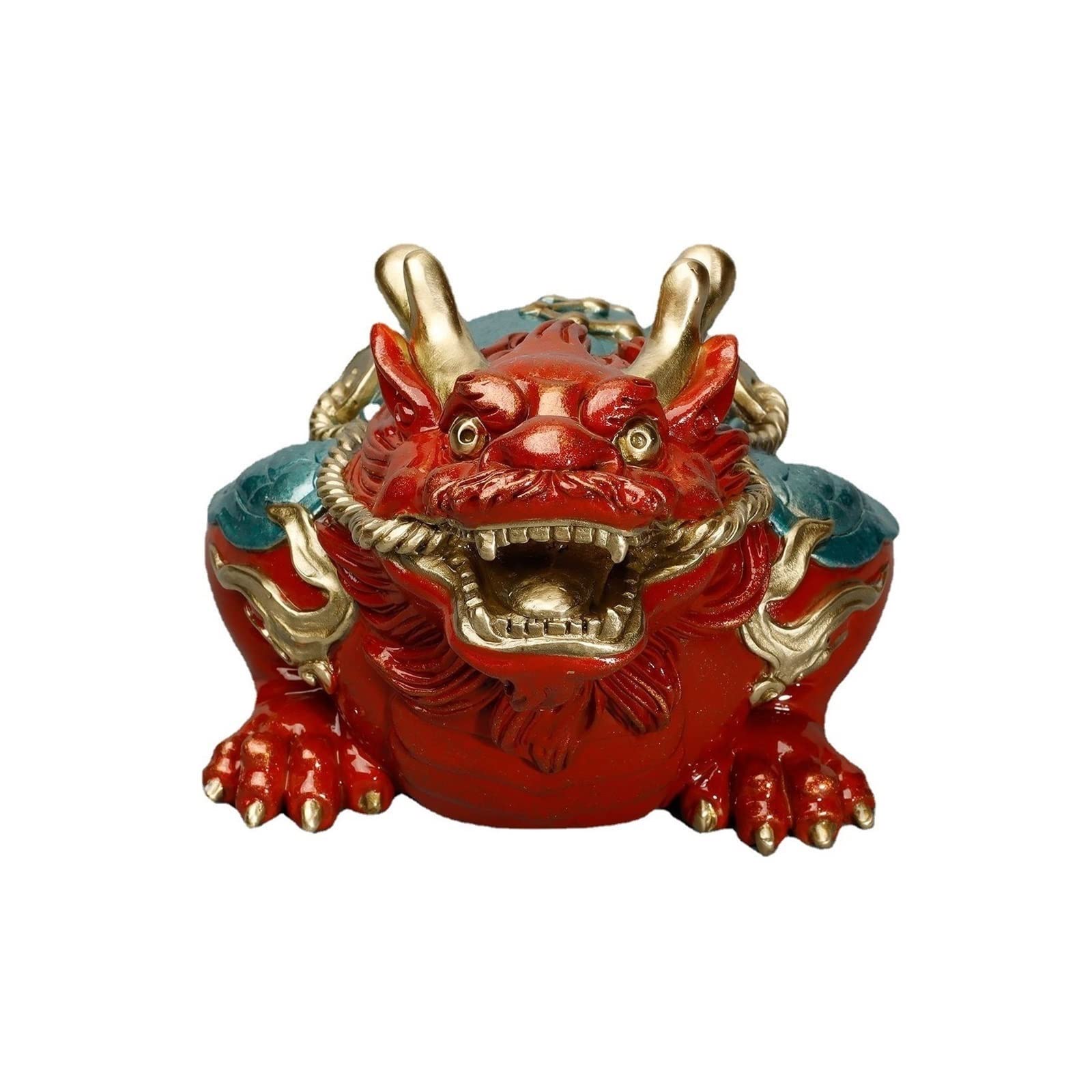 ZZlei2yu-12 Home Decor Ornament Dragon Golden Creative Zodiac Dragon Brass Sculpture Ornaments Home Living Room Entrance Study Brass Decorative Ornaments Colorful Ornament